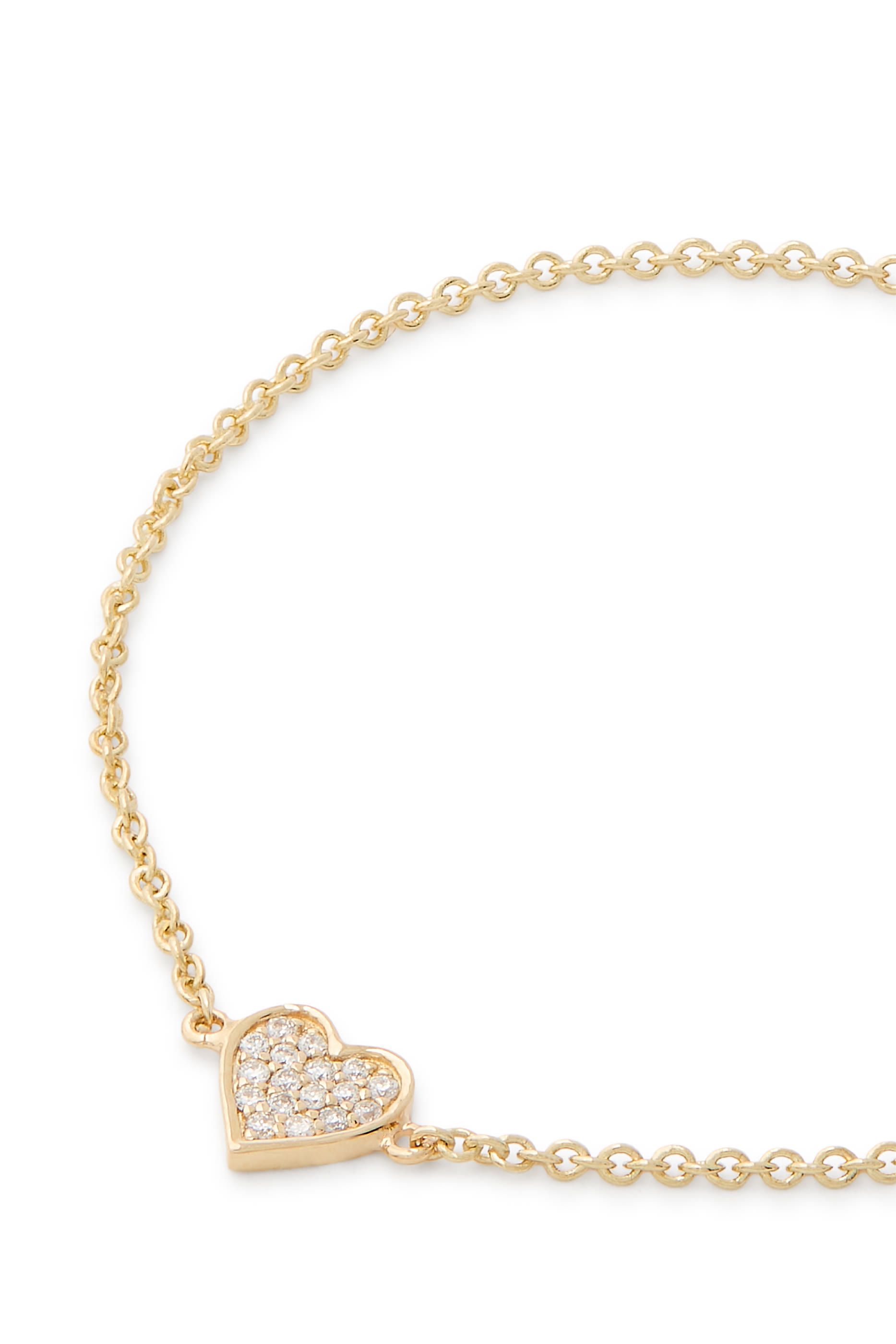 Kids Baby Heart Bracelet, 14k Yellow Gold & Diamonds