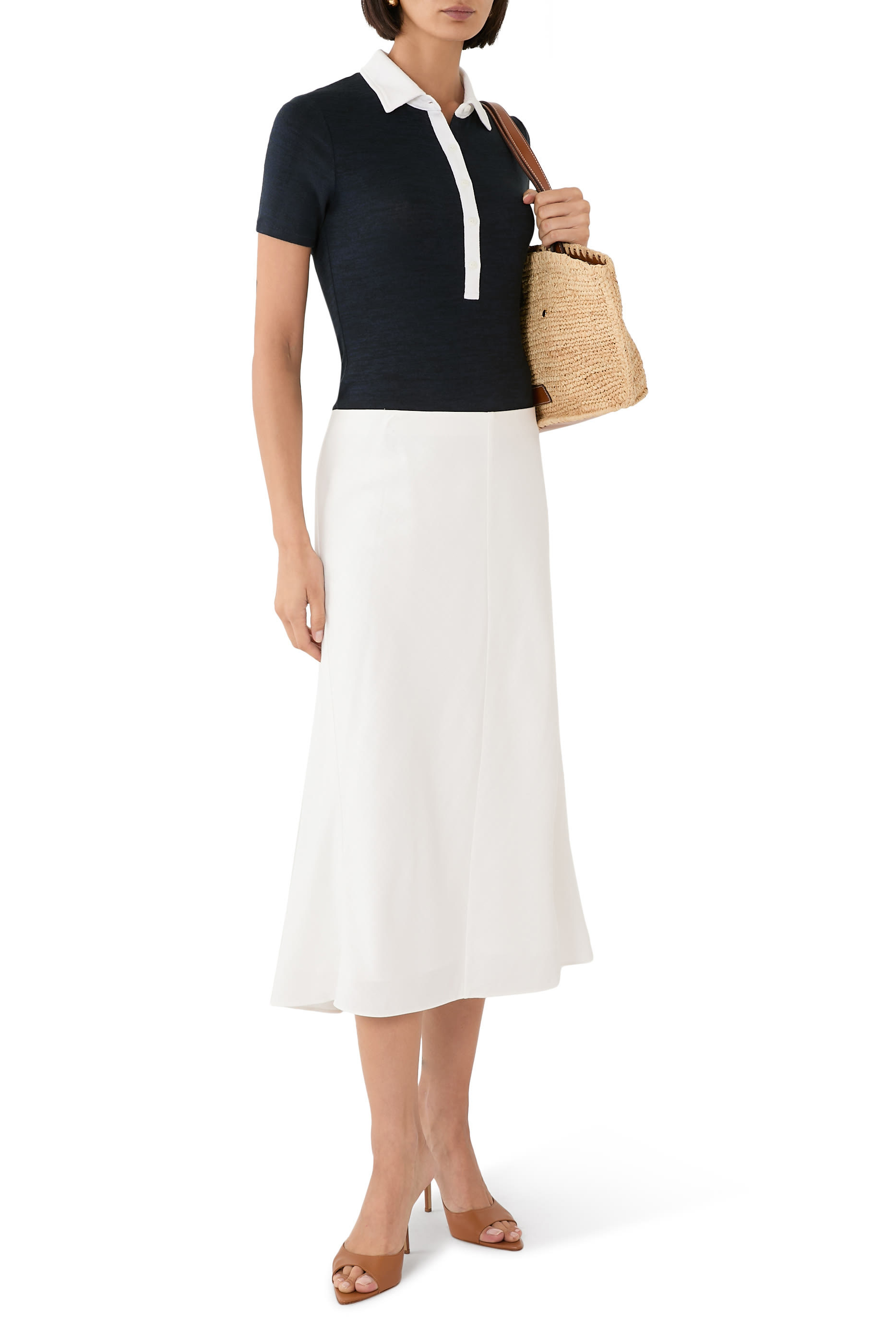 Knit Button Short Sleeves Polo