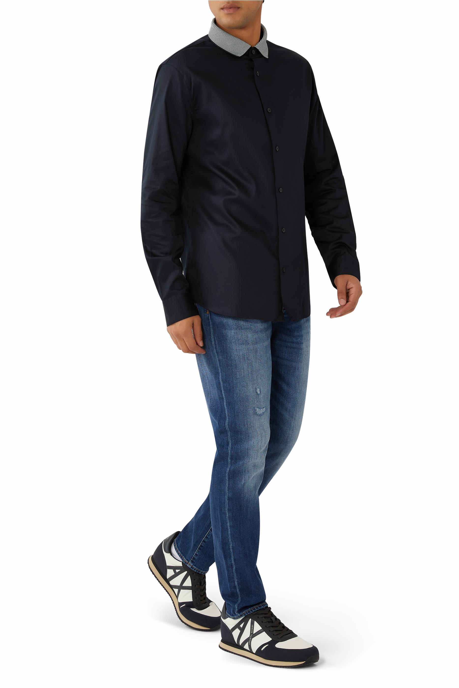 Slim Fit Stretch Cotton Shirt