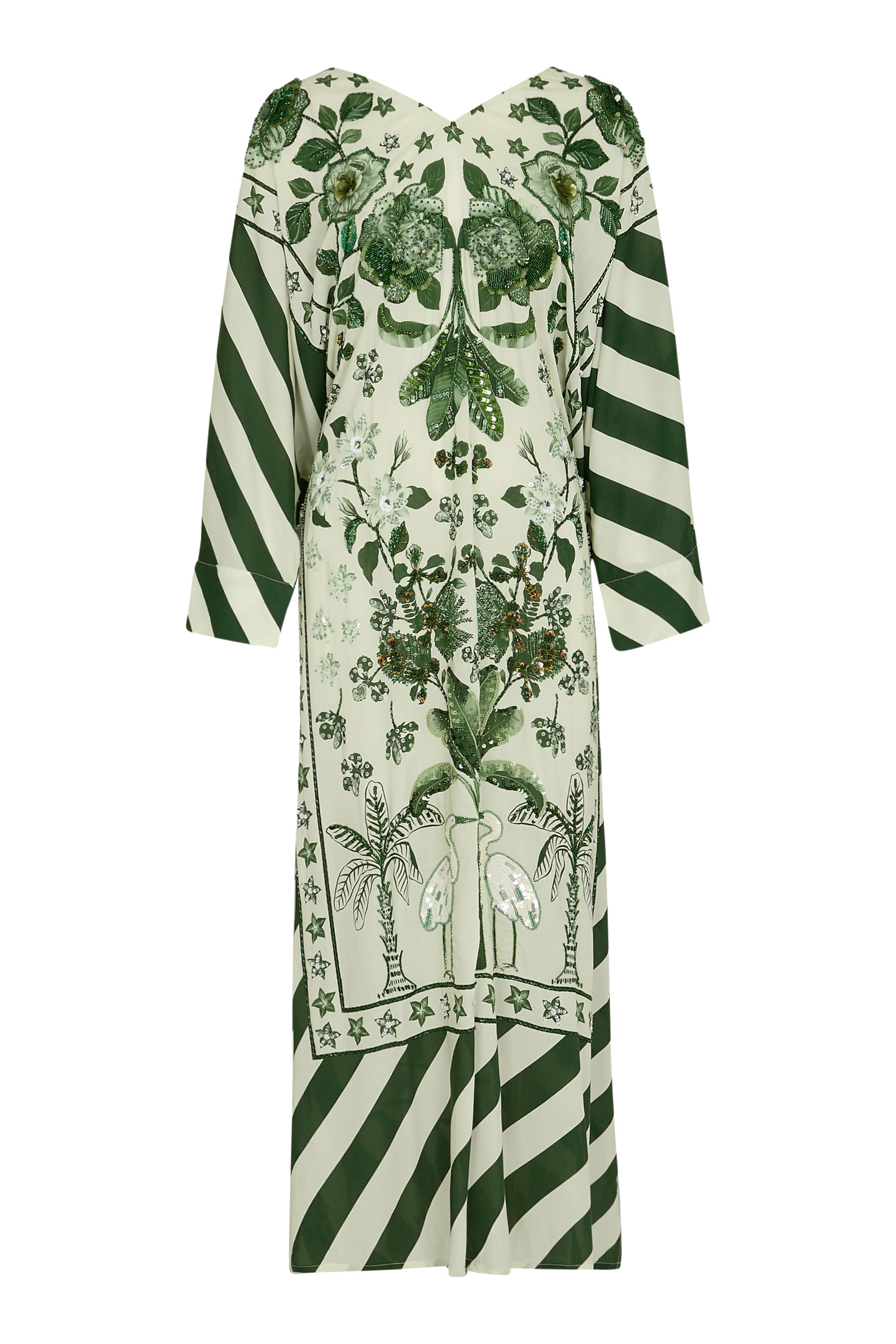  Hand-Beaded Batwing Kaftan