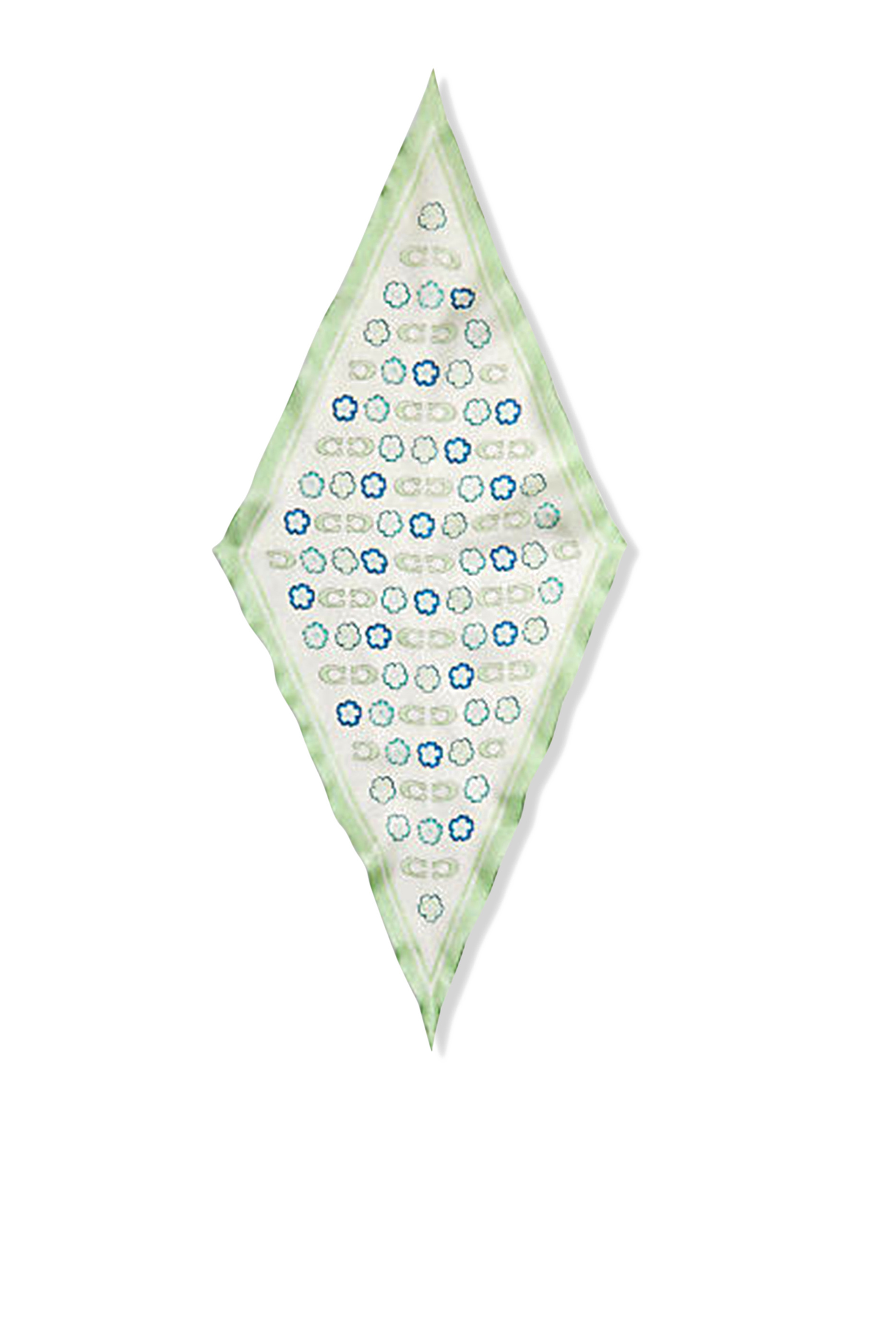 Tea Rose Print Silk Diamond Scarf