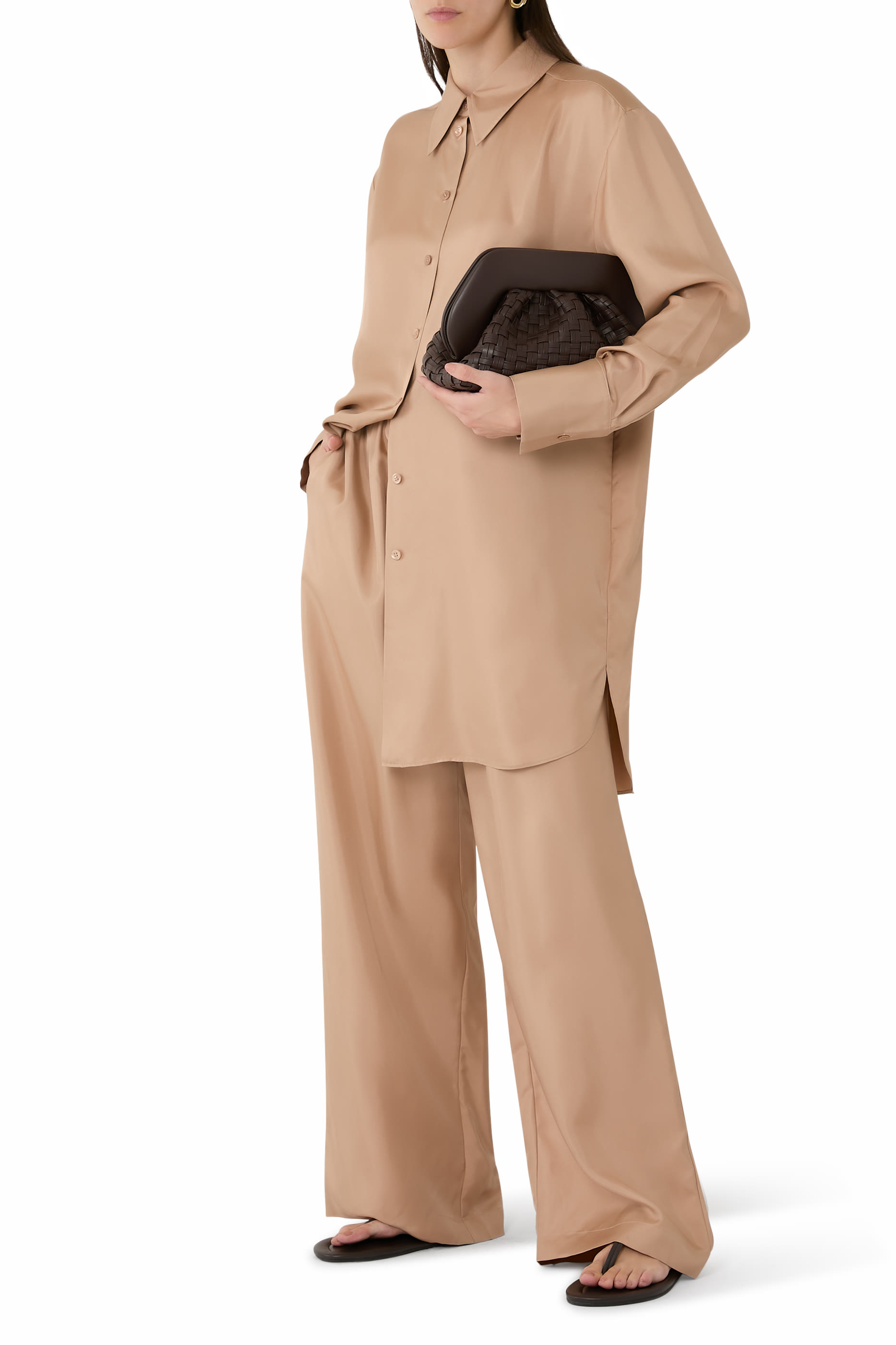 Signature Elongated Silk Shirt