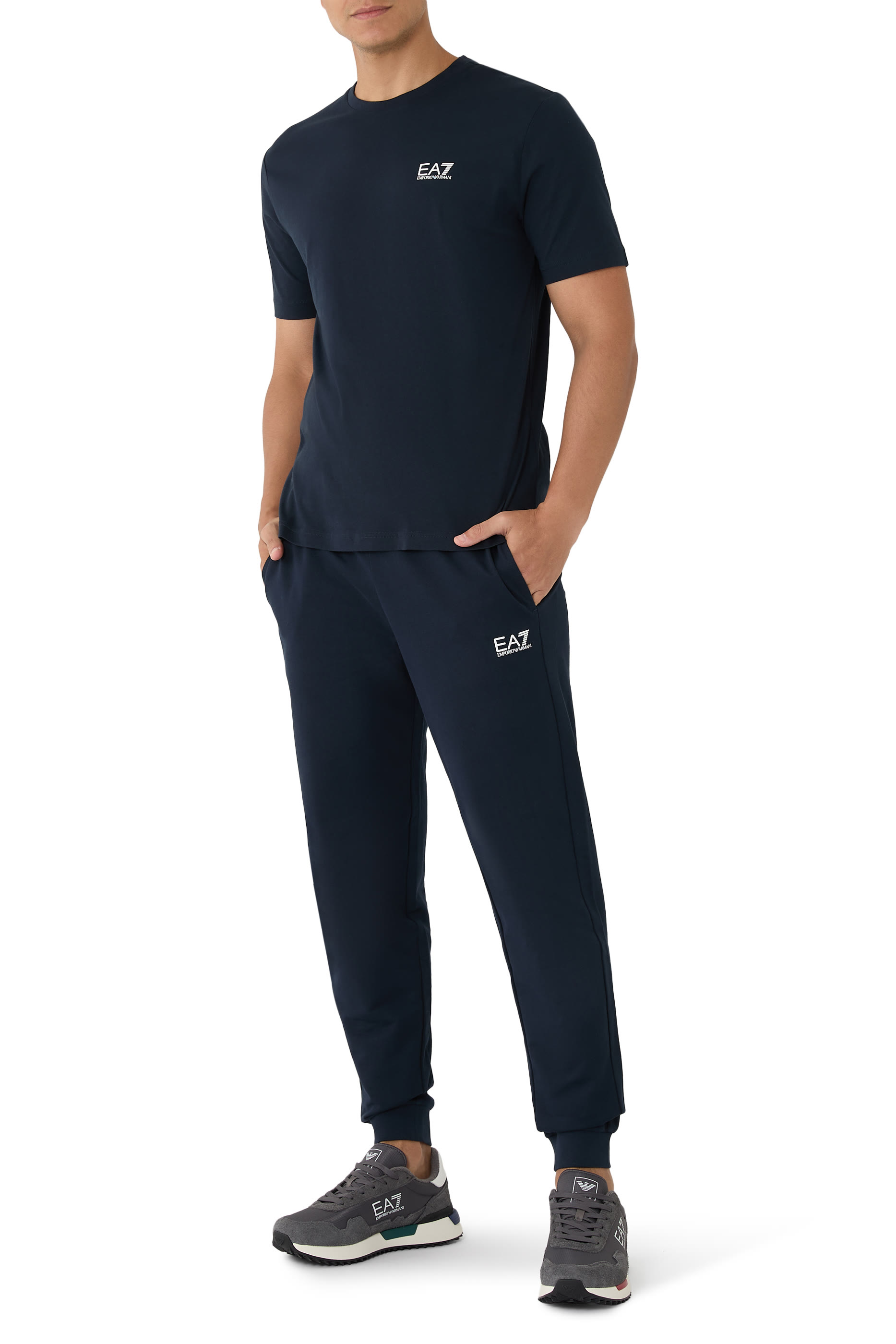 EA7 Logo Cotton Sweatpants