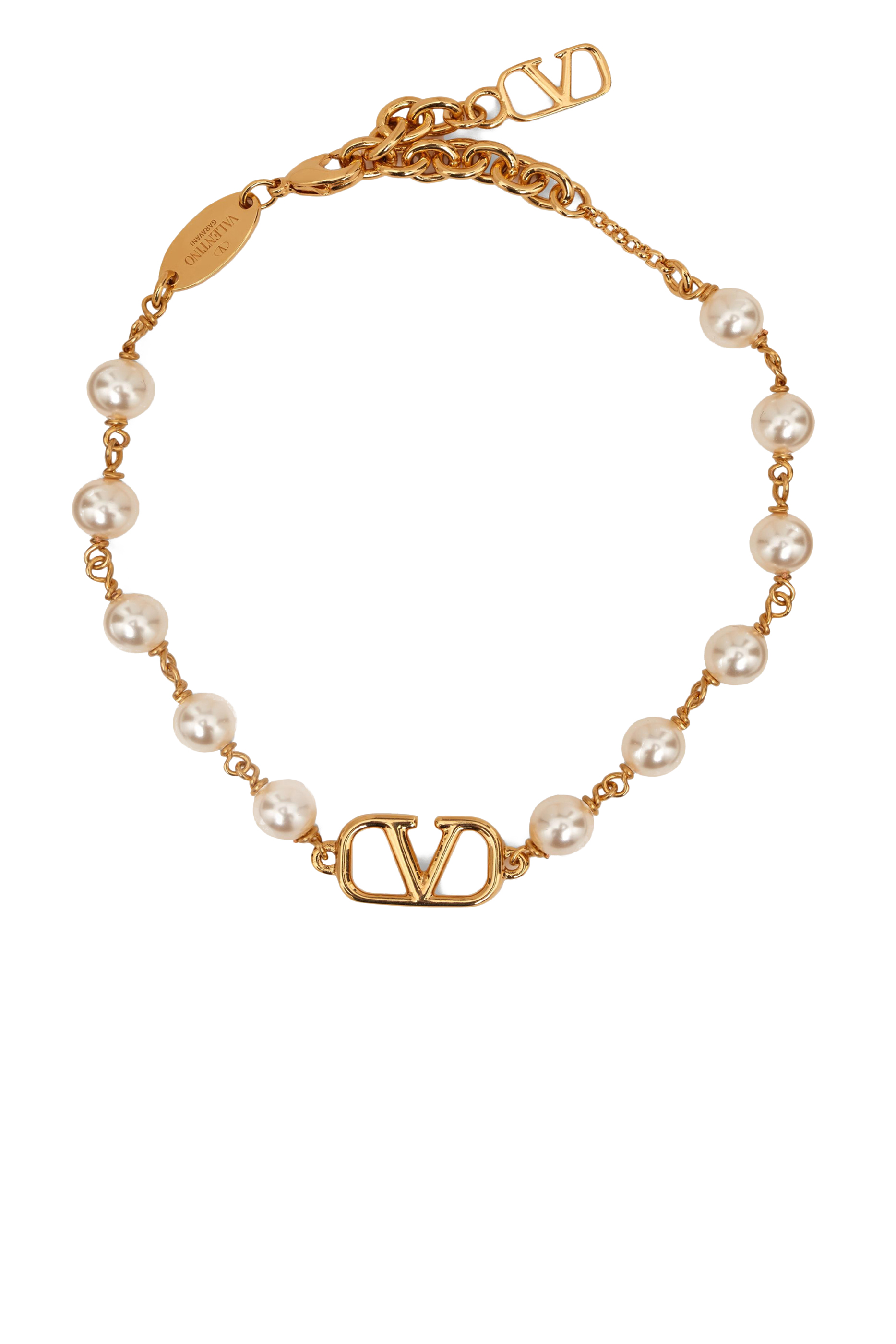 Buy Valentino Garavani VLogo Signature Pearl Bracelet for Womens ...
