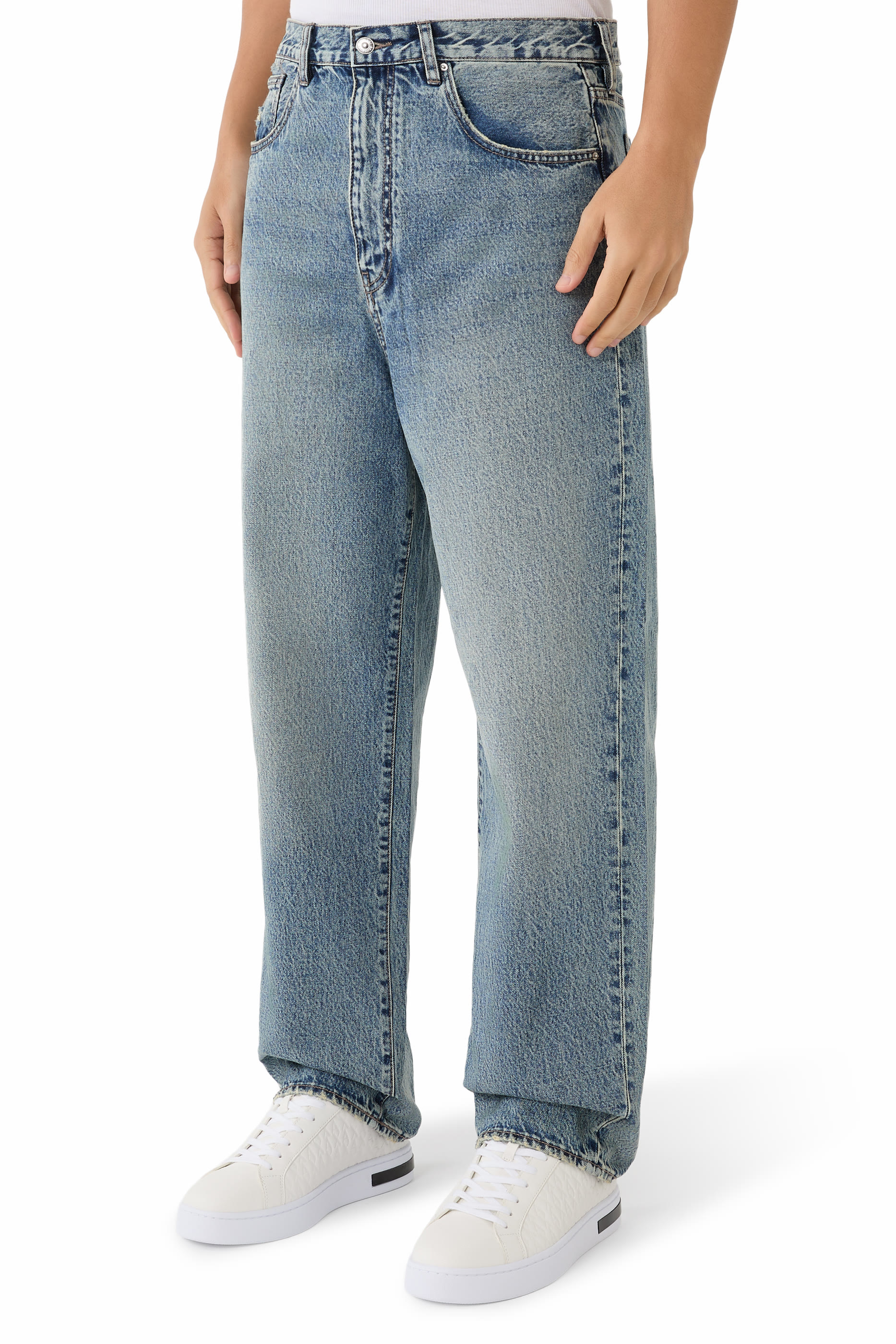 One Block Up Loose Denim Pants