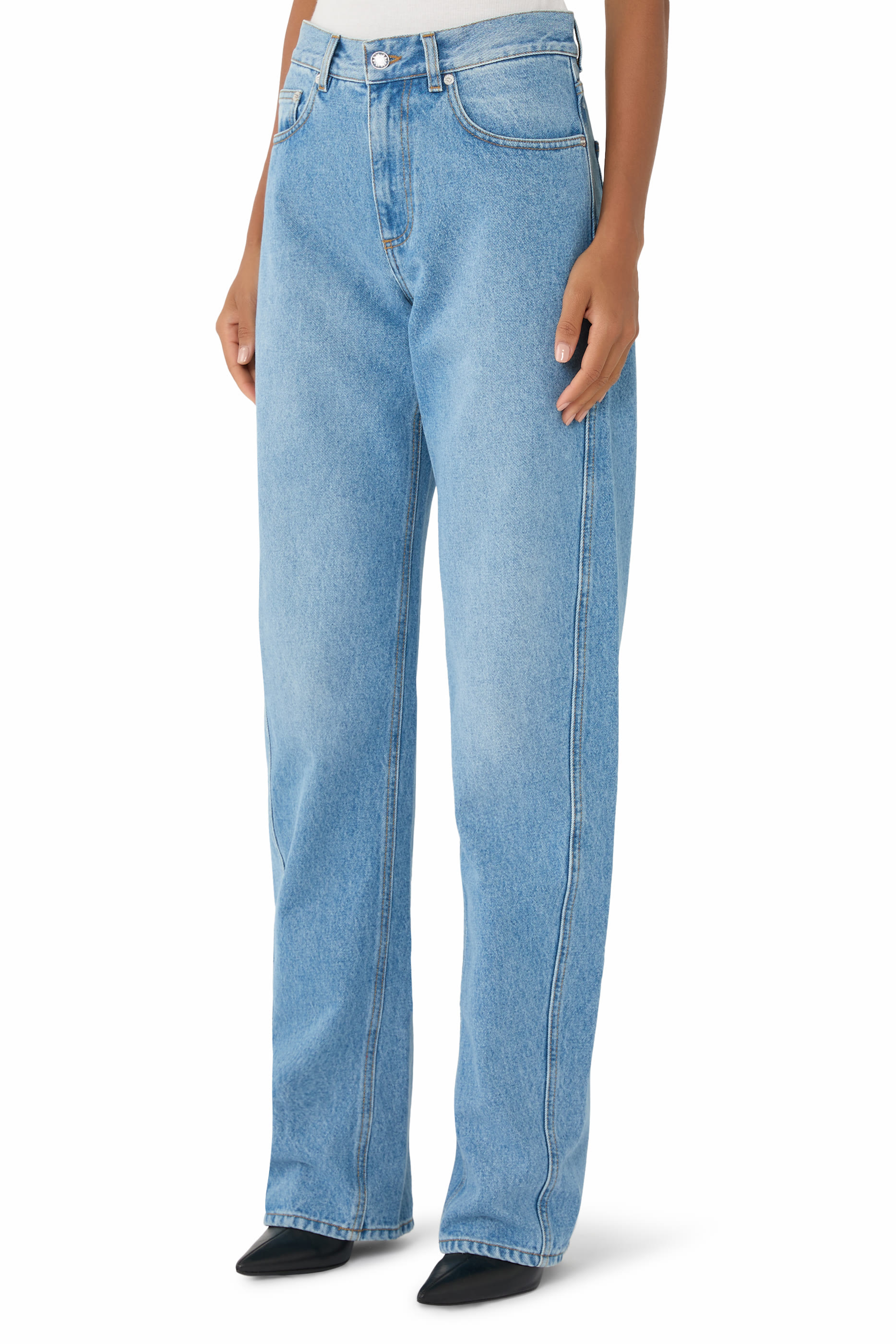 Logo Straight Denim Jeans