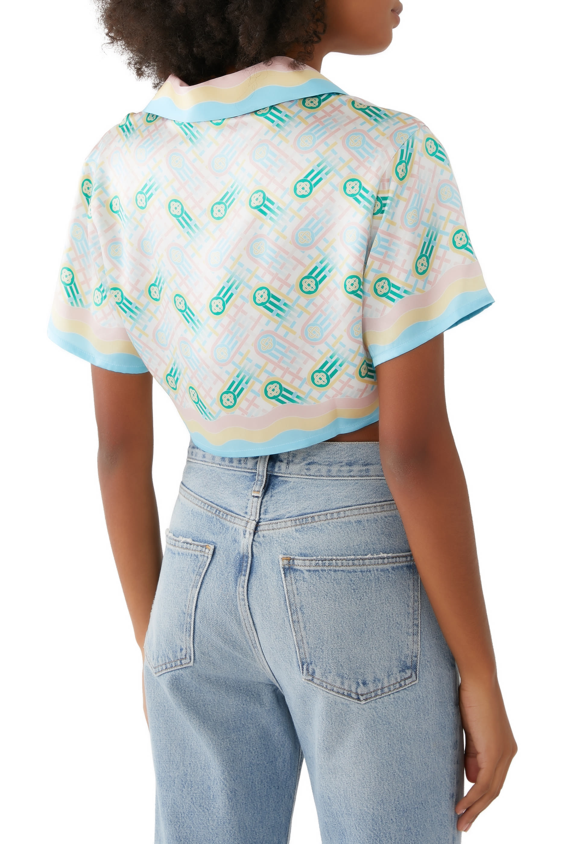 Ping Pong Cropped Silk Shirt