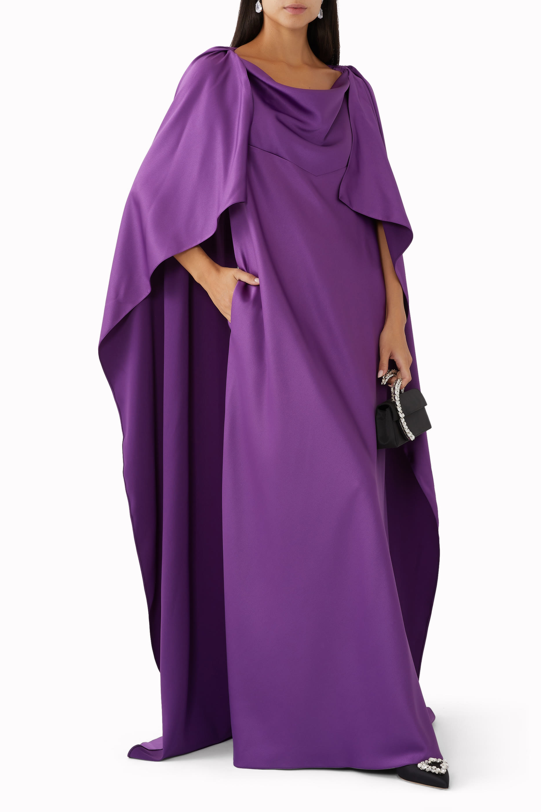 Wafa Cape Sleeves Dress
