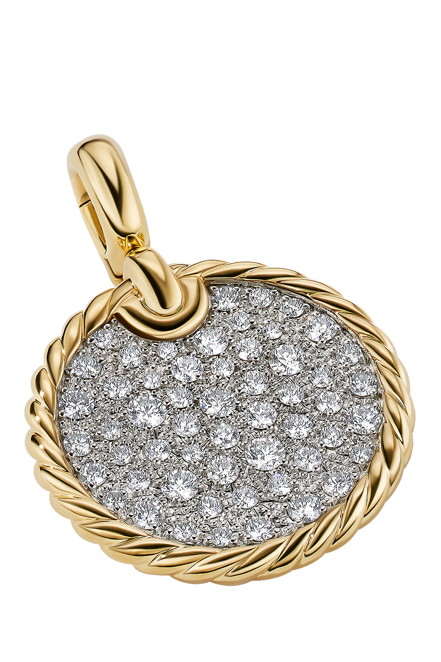 DY Elements&reg; Disc Pendant, 18k Yellow Gold & Diamonds