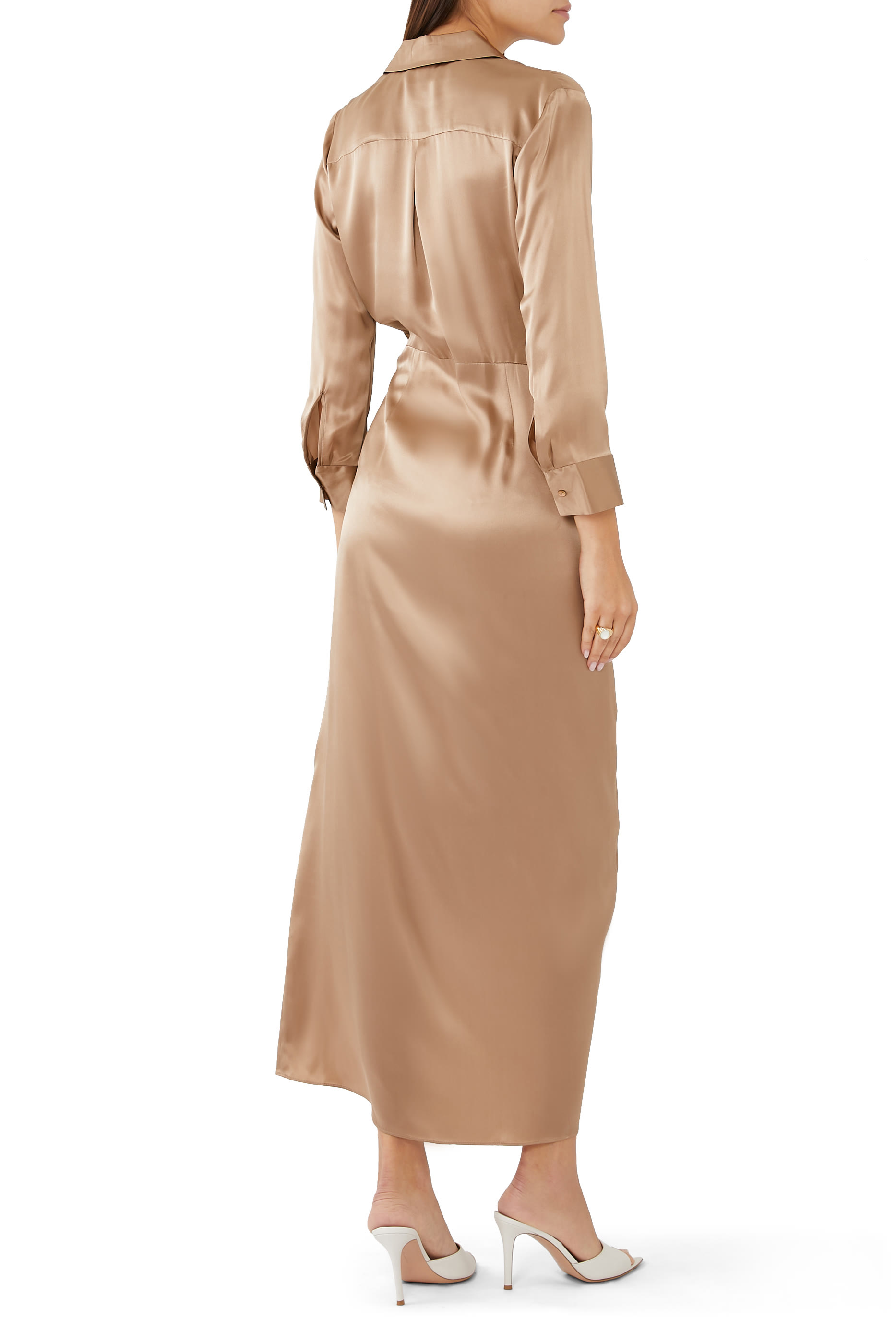 Kadi Satin Wrap Dress