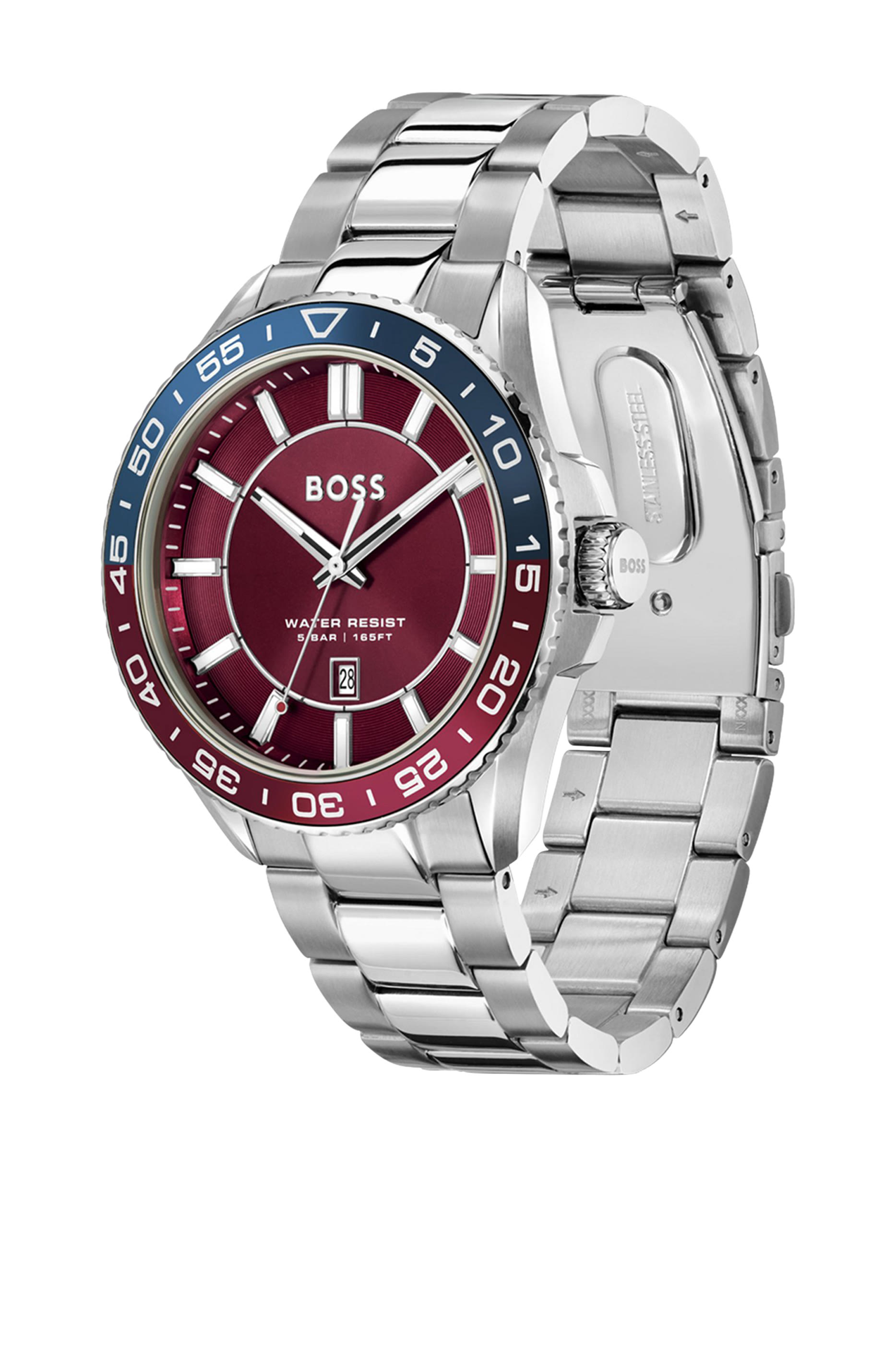 Stainless Watch with Rotating Bezel