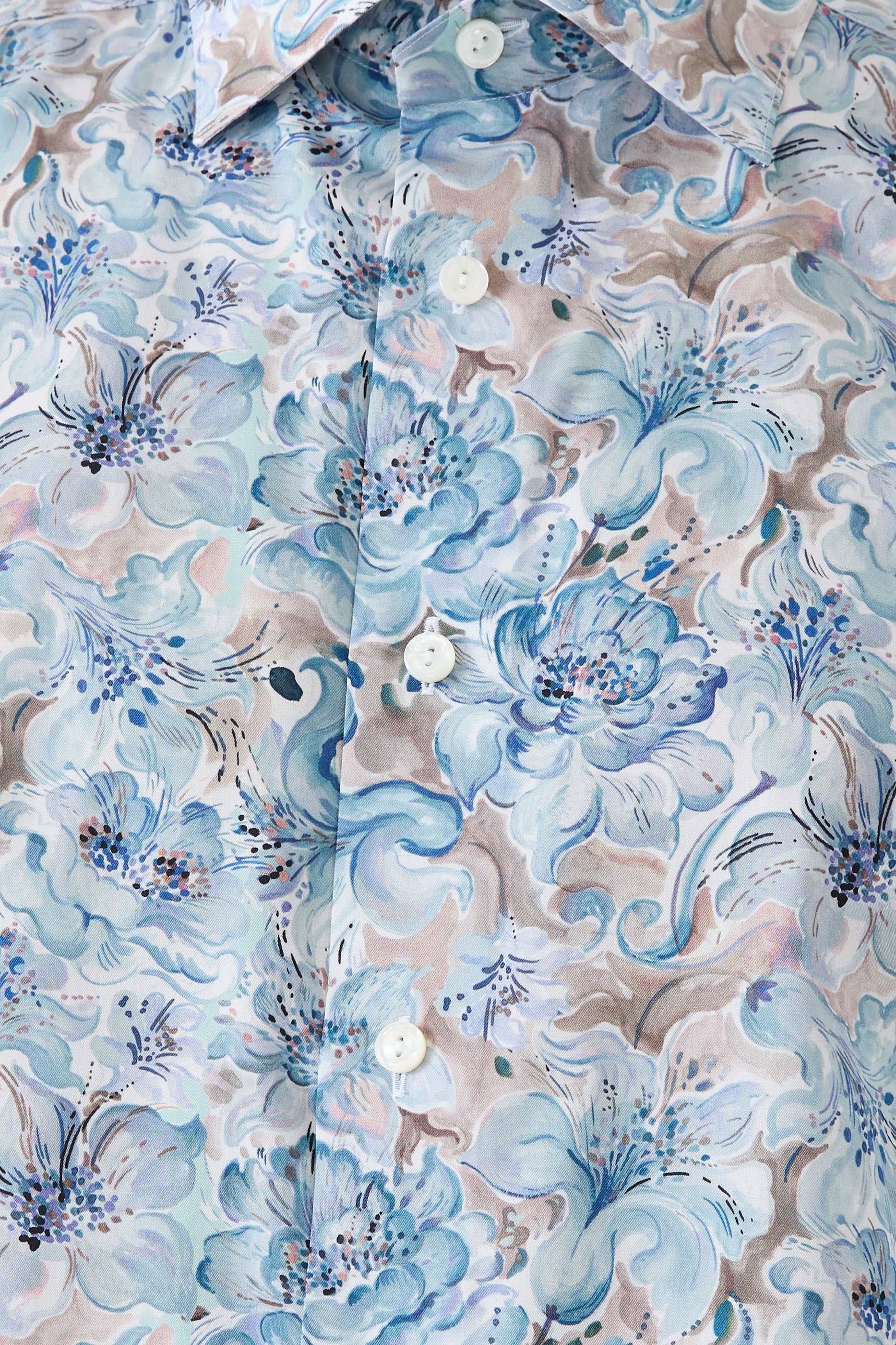 Floral Print Fine Twill Shirt