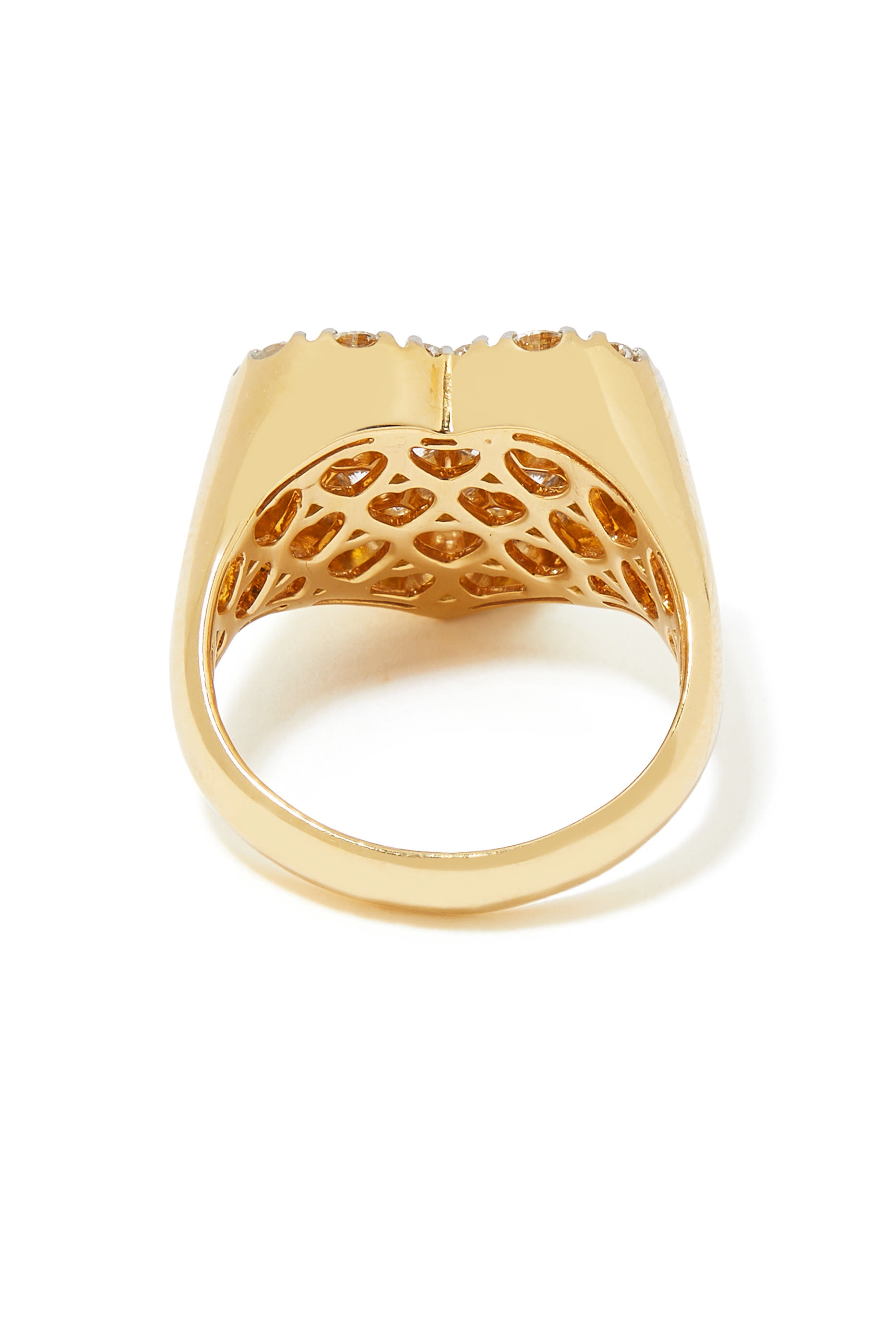 Heart Pinky Ring, 18k Yellow Gold & Diamonds