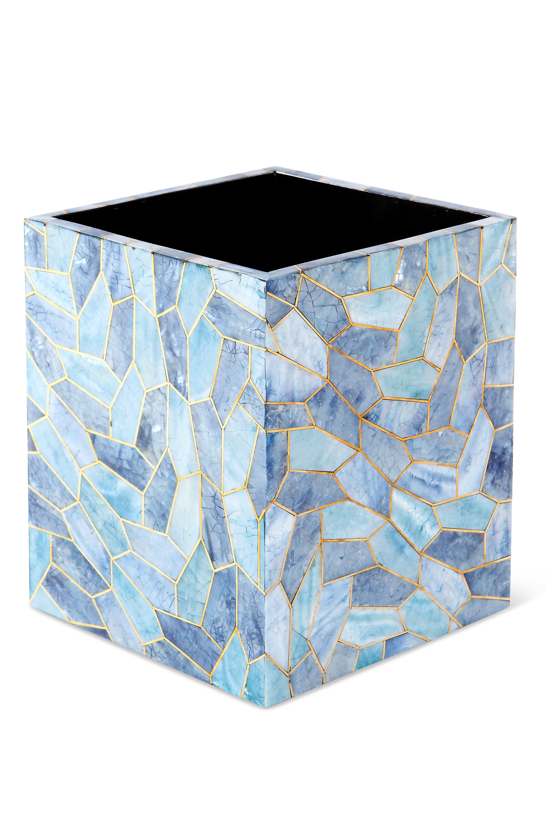 Francesca Shell and Brass Waste Bin