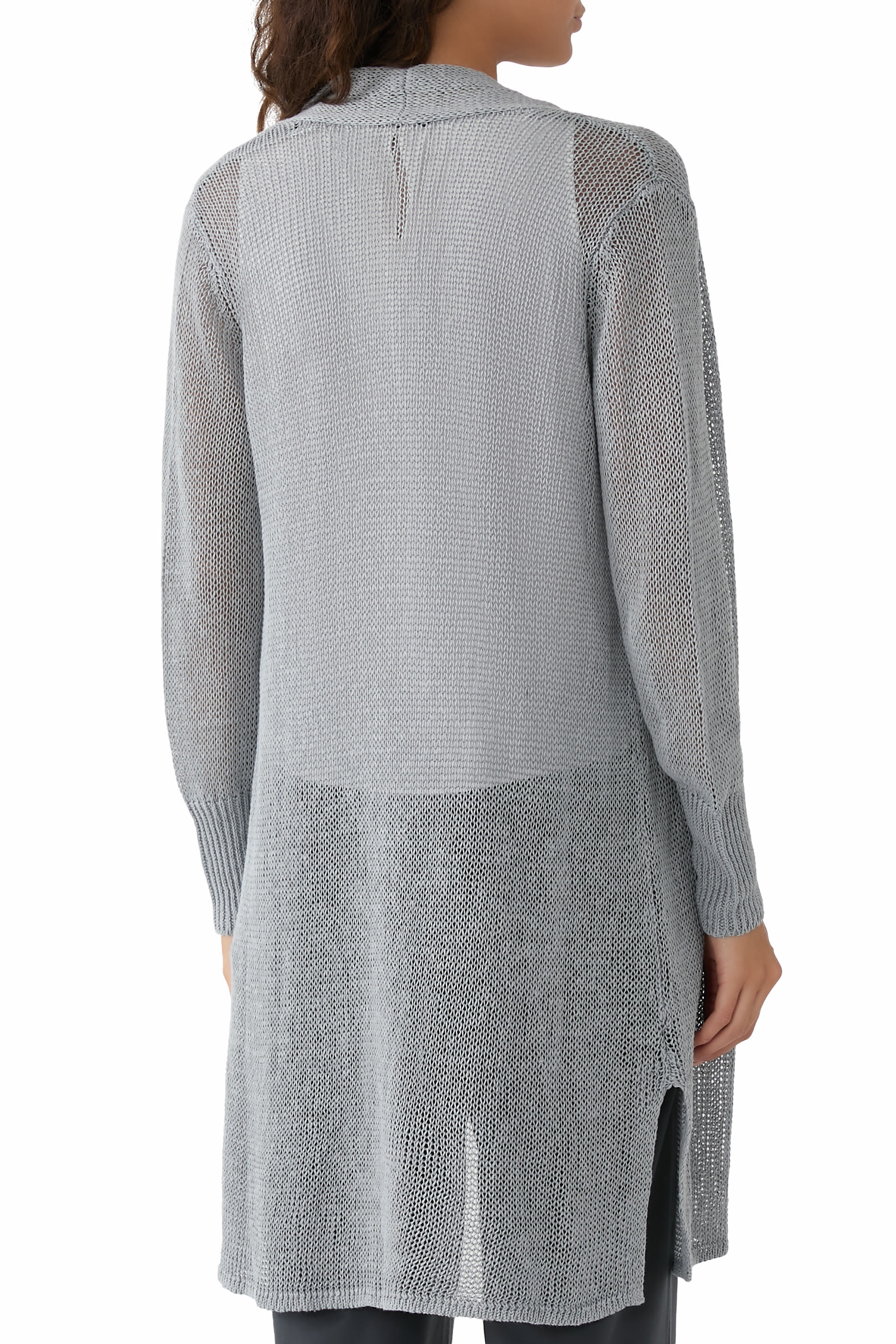 Organic Linen Cotton Cord Long Cardigan