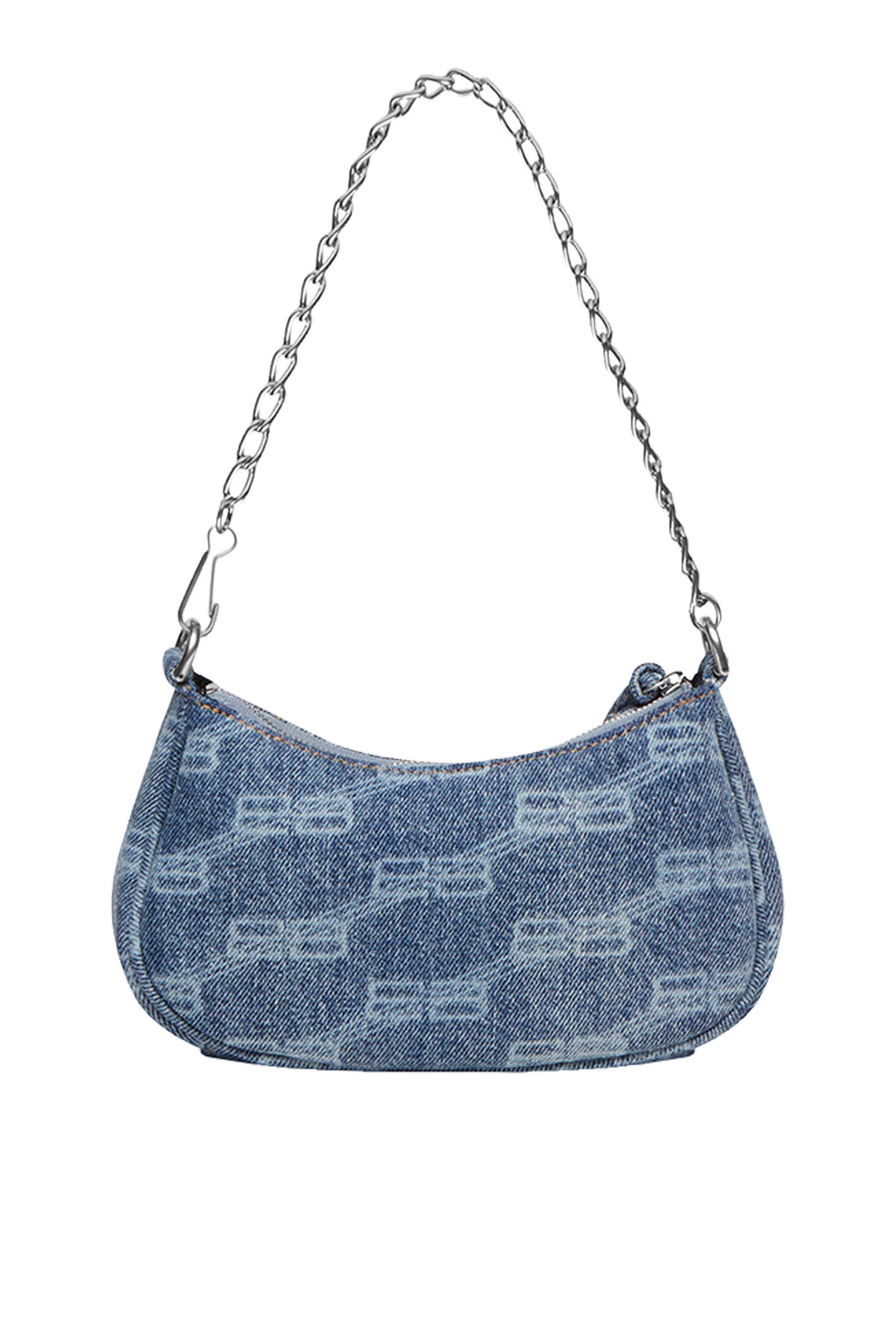 Le Cagole Denim Mini Purse With Chain