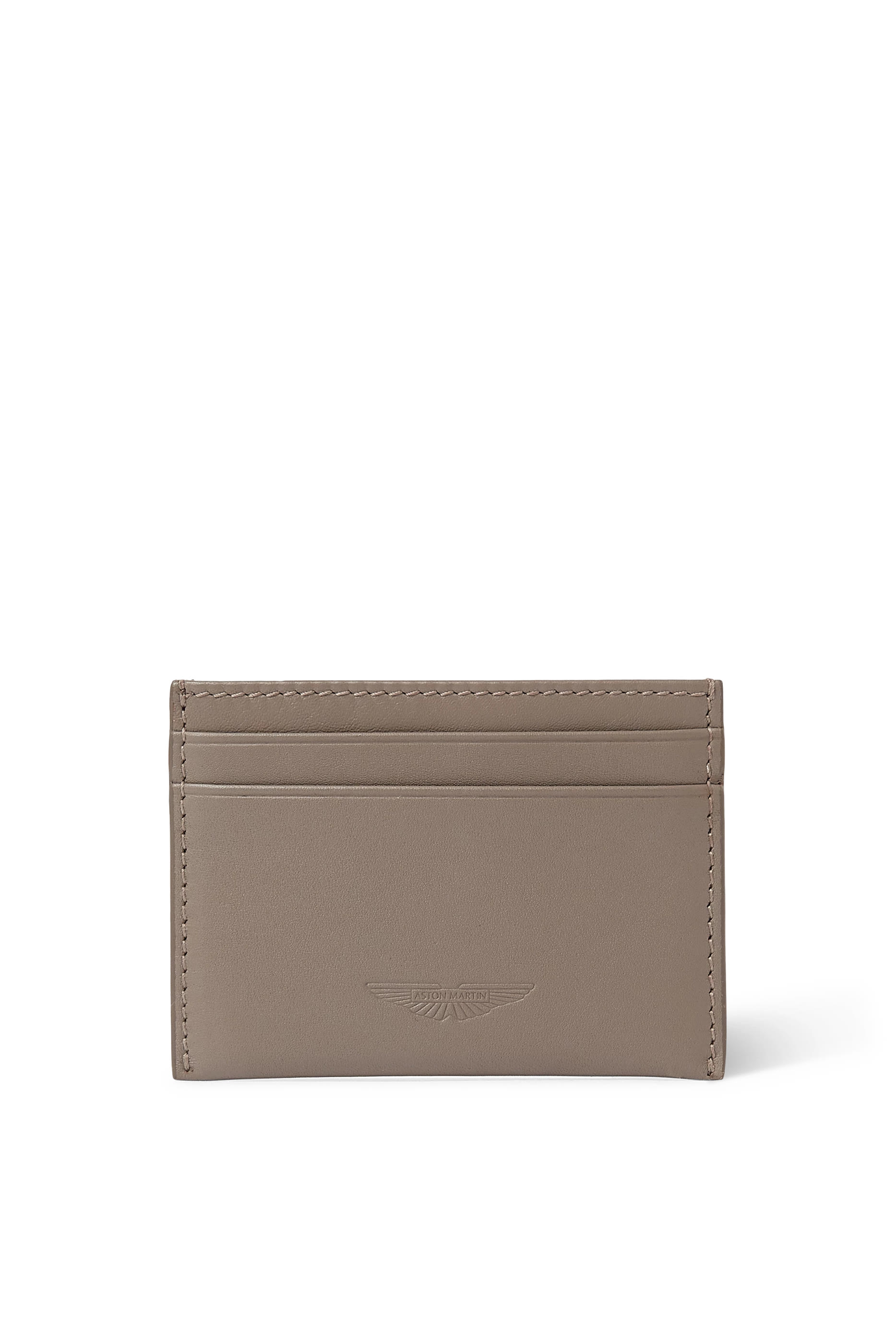 Wing-Detail Leather Card Holder
