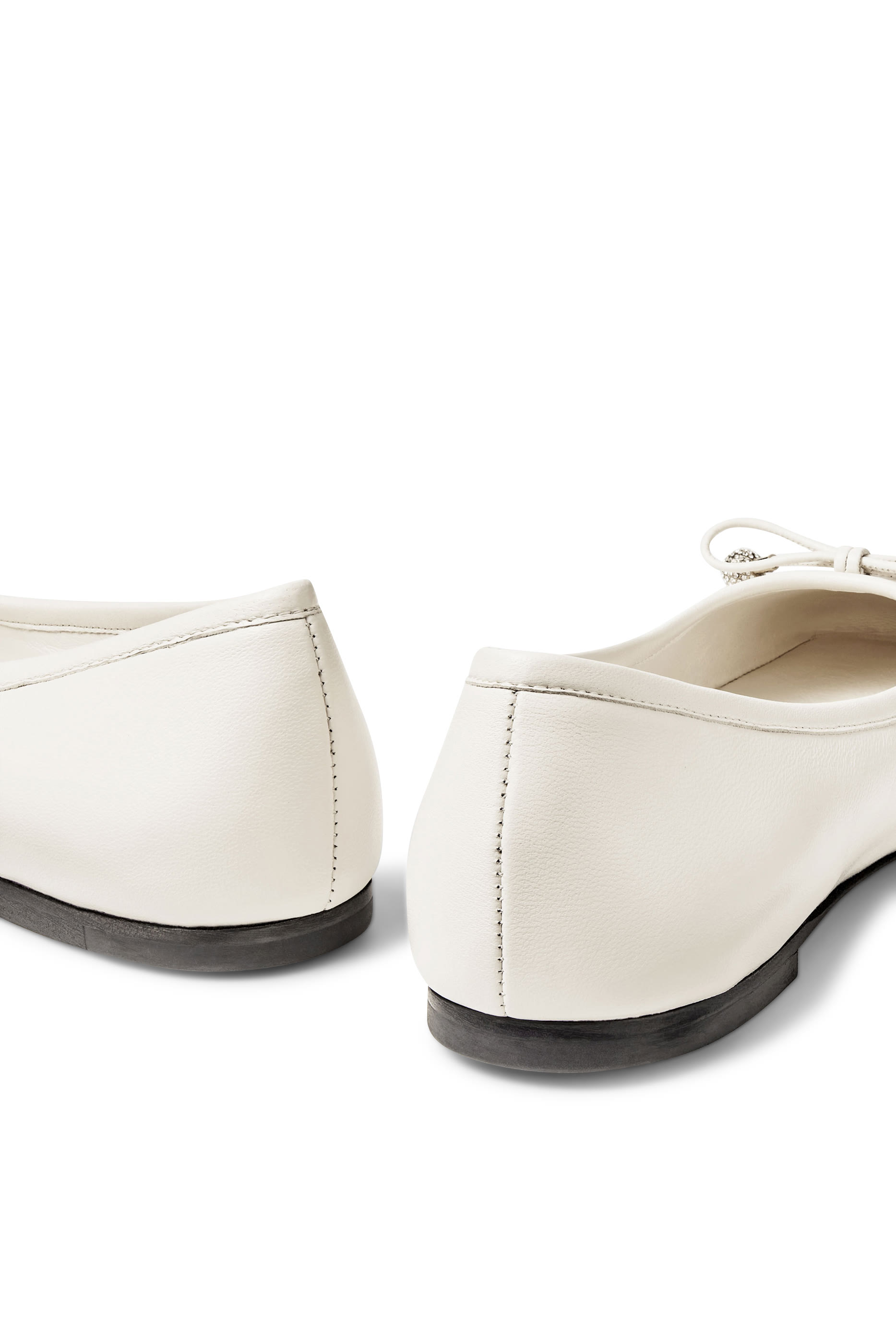 Elme Nappa Leather Flats with Pearl Embellishment