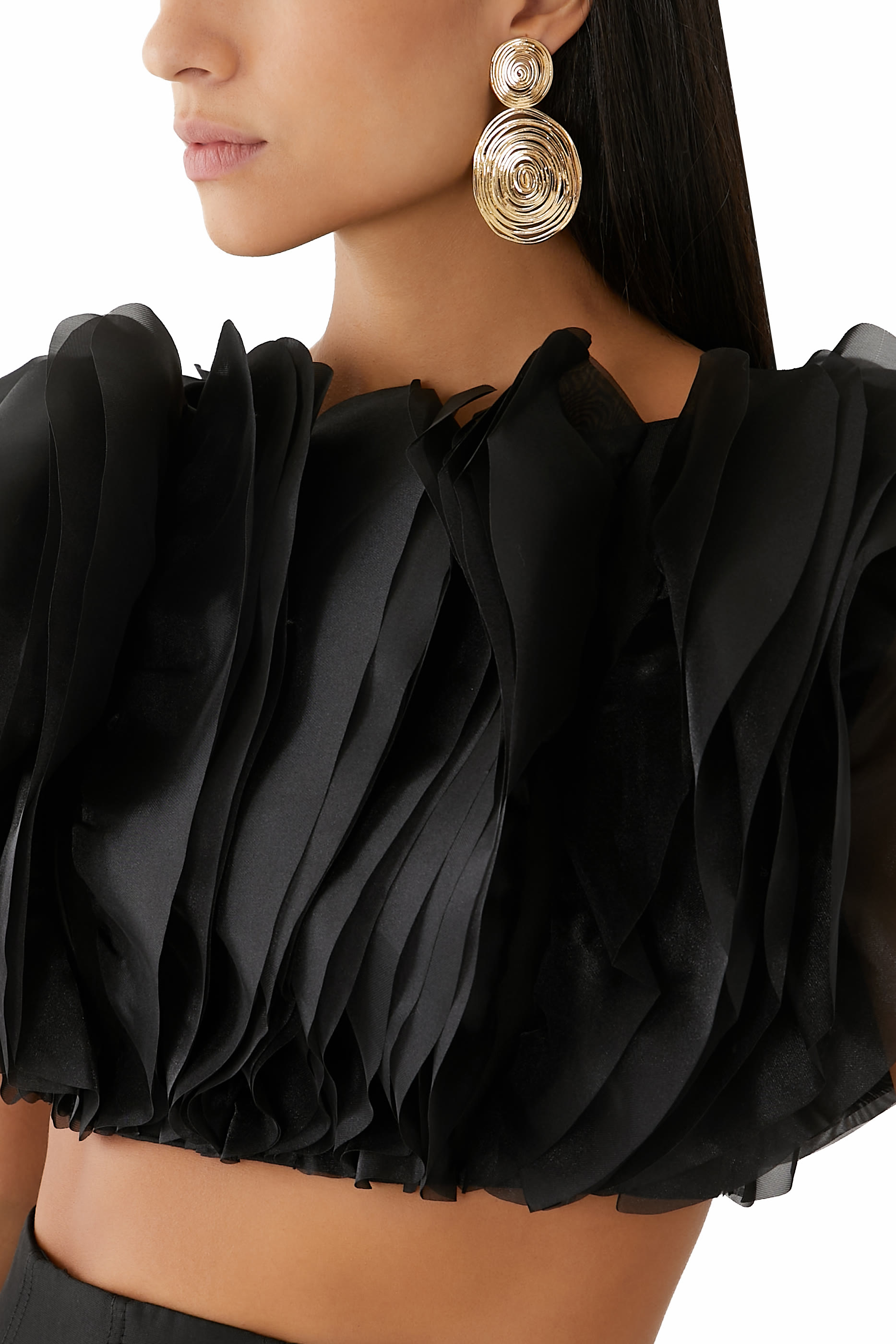 Wave Earrings, Gold-Plated Brass