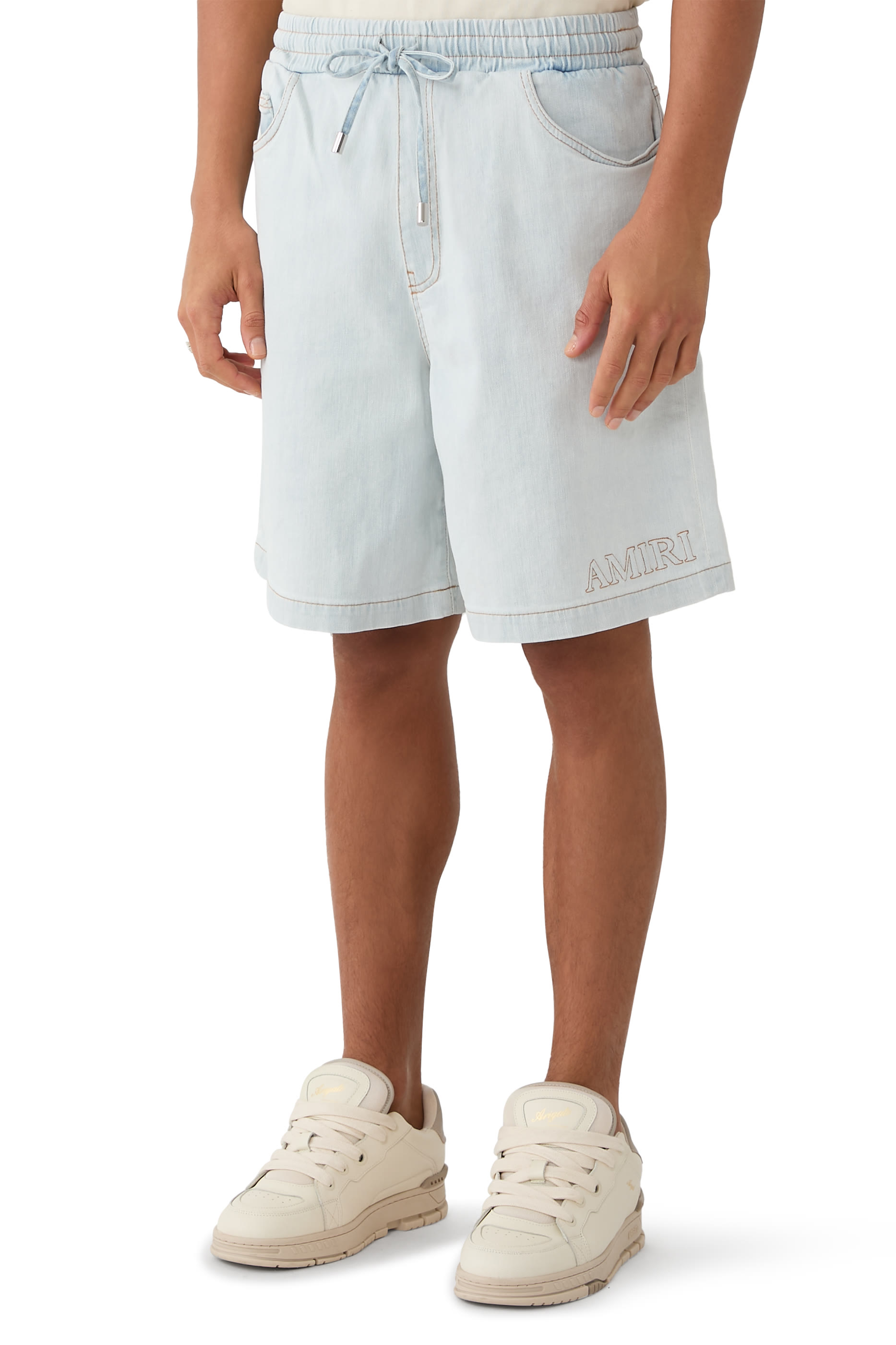  Logo Denim Shorts