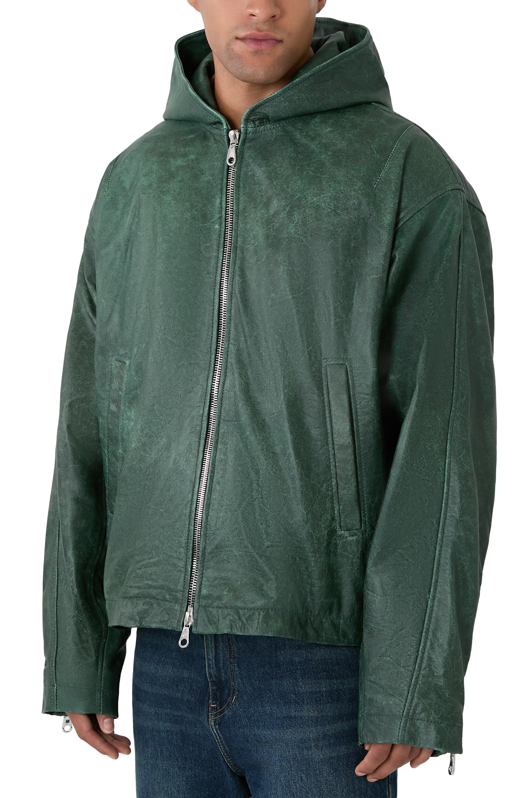 Hooded Leather Jacket