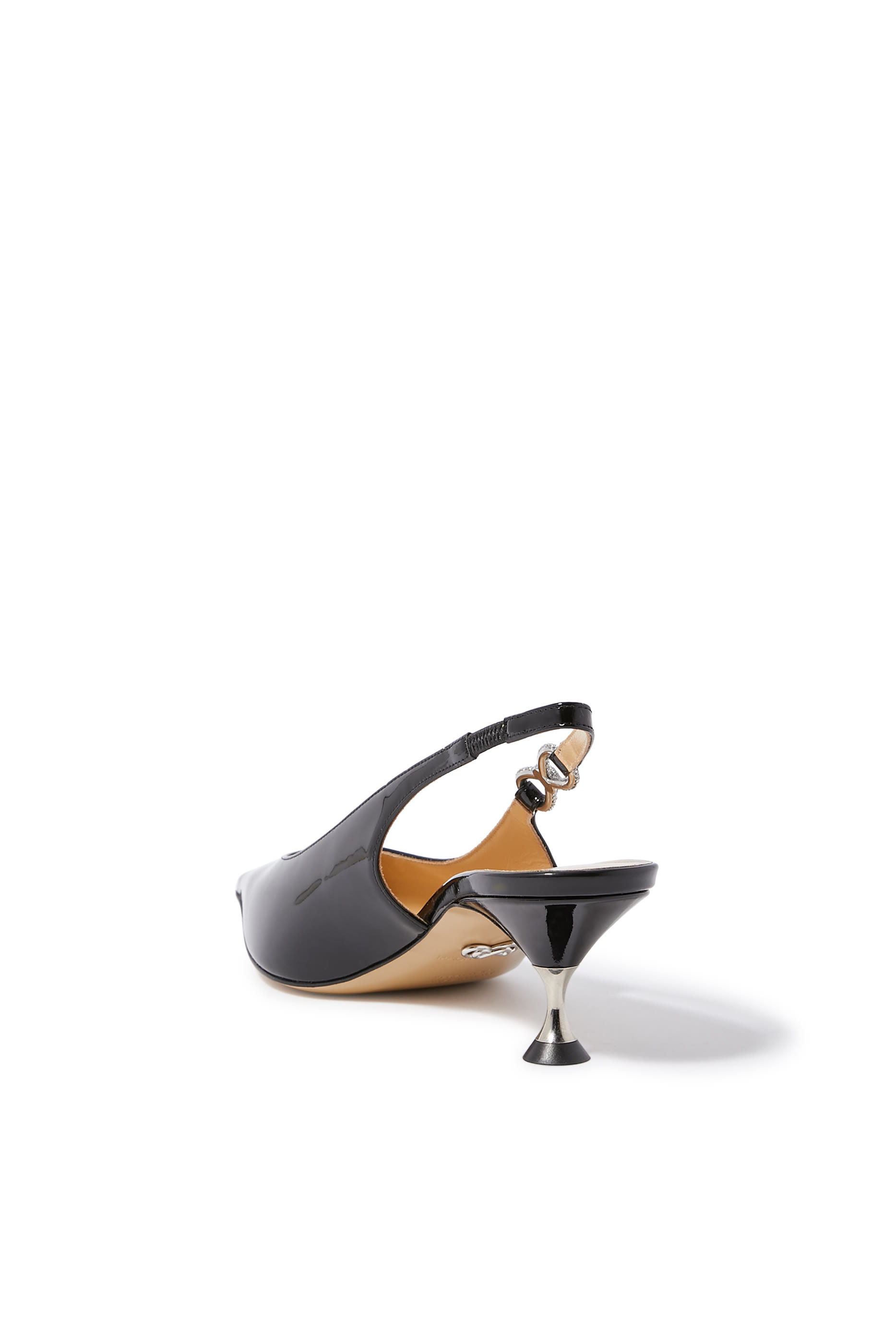 Crystal Bow Pointed Toe 55 Slingback Mules