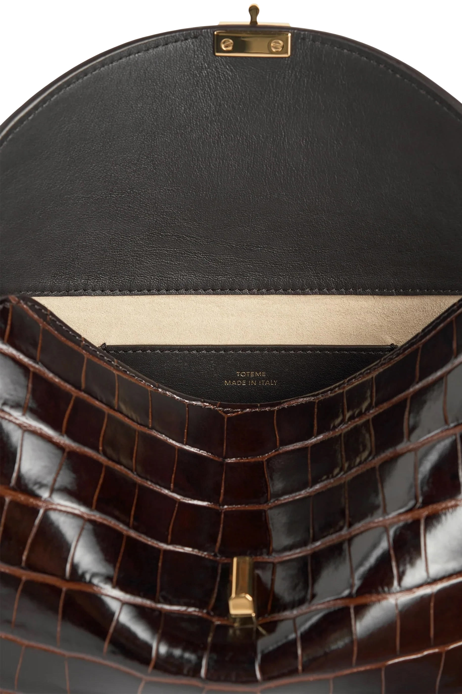 T-Lock Croco-Embossed Clutch