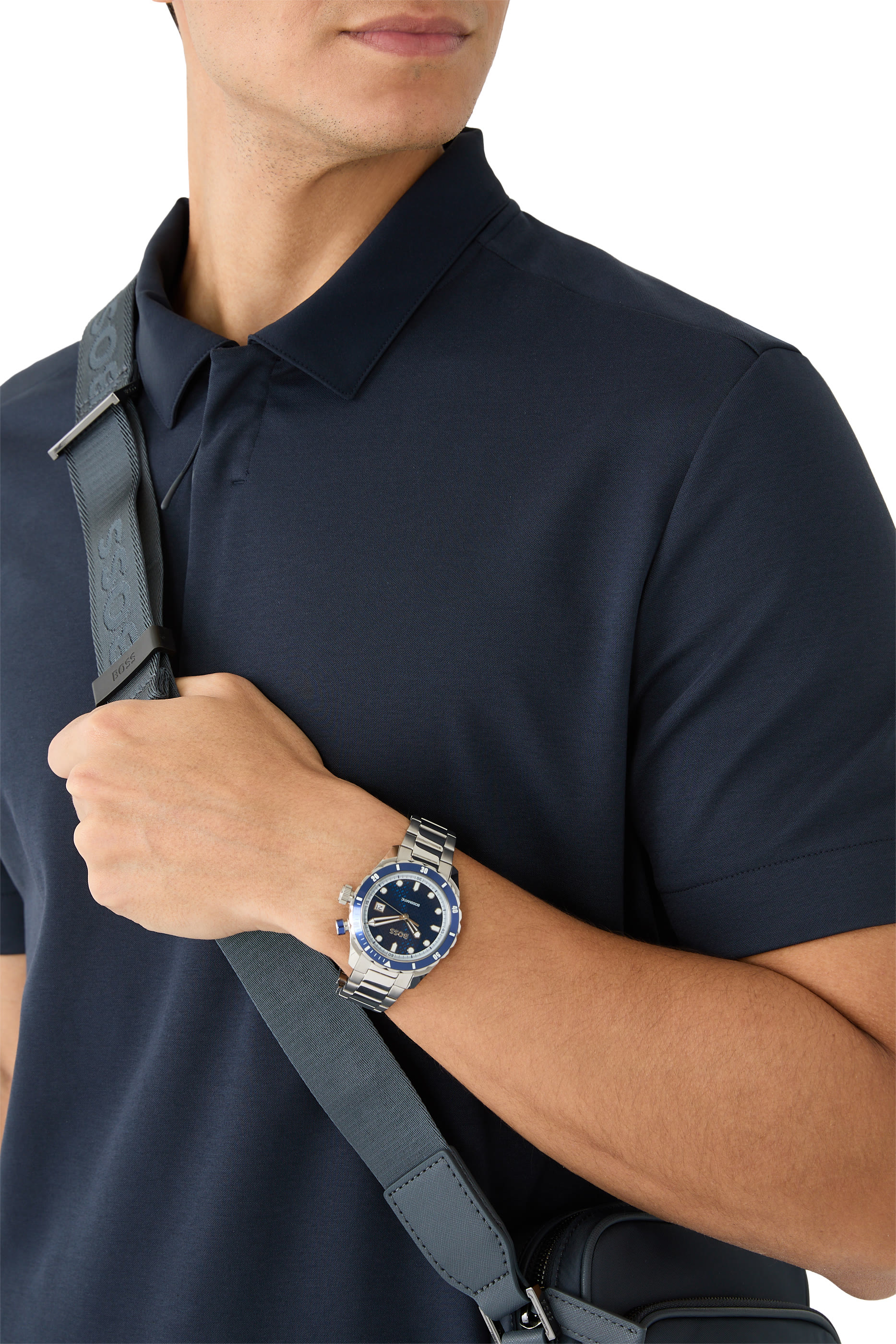 Automatic Watch with Monogram-Textured Dial