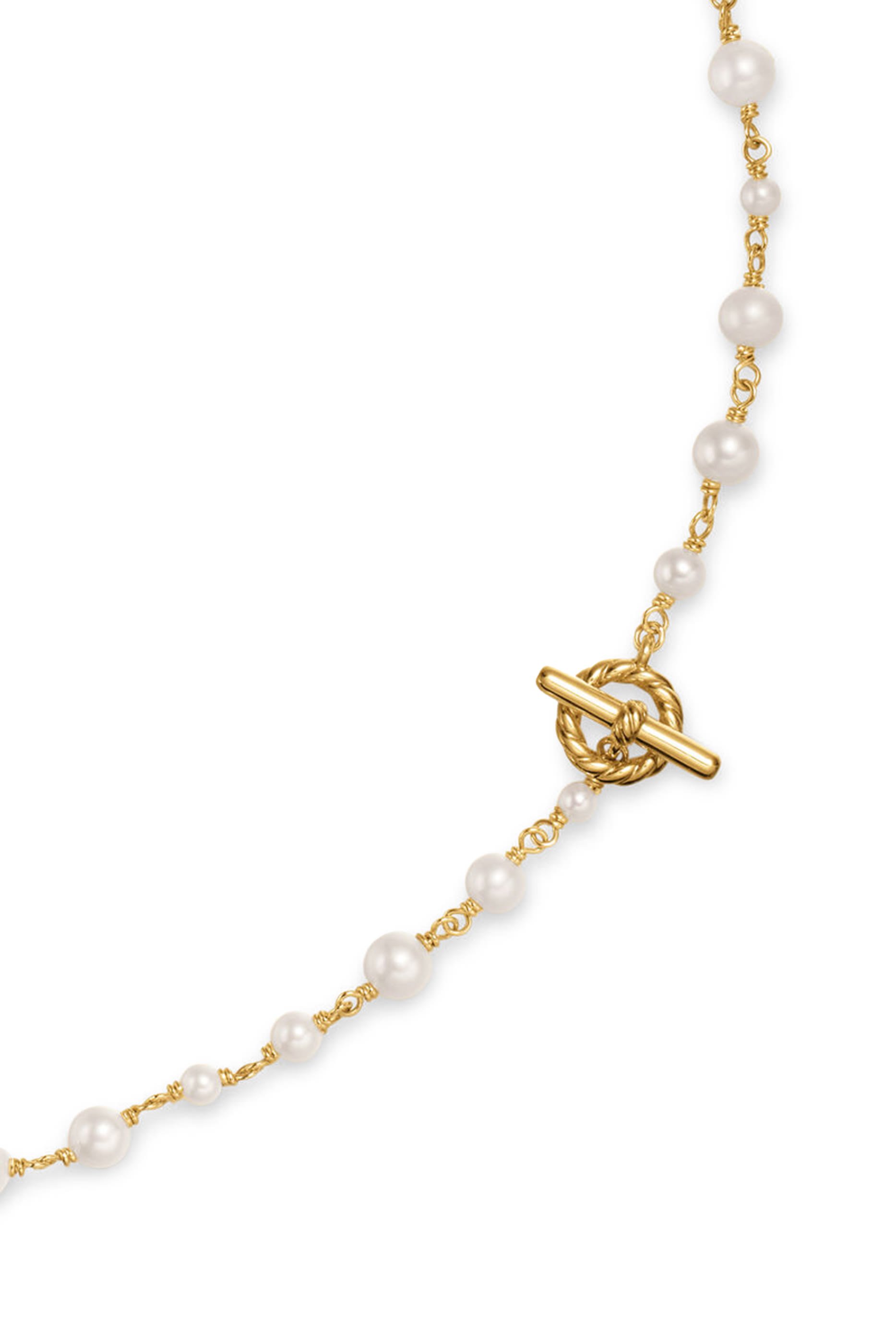 Classics Toggle Chain Necklace, 18k Yellow Gold & Cultured Freshwater Pearls