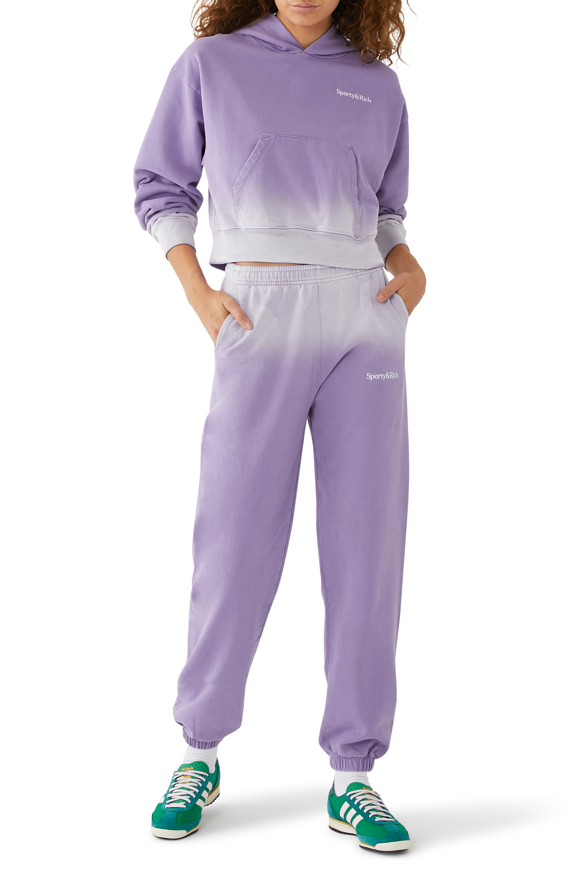 Serif Logo Embroidered Sweatpants