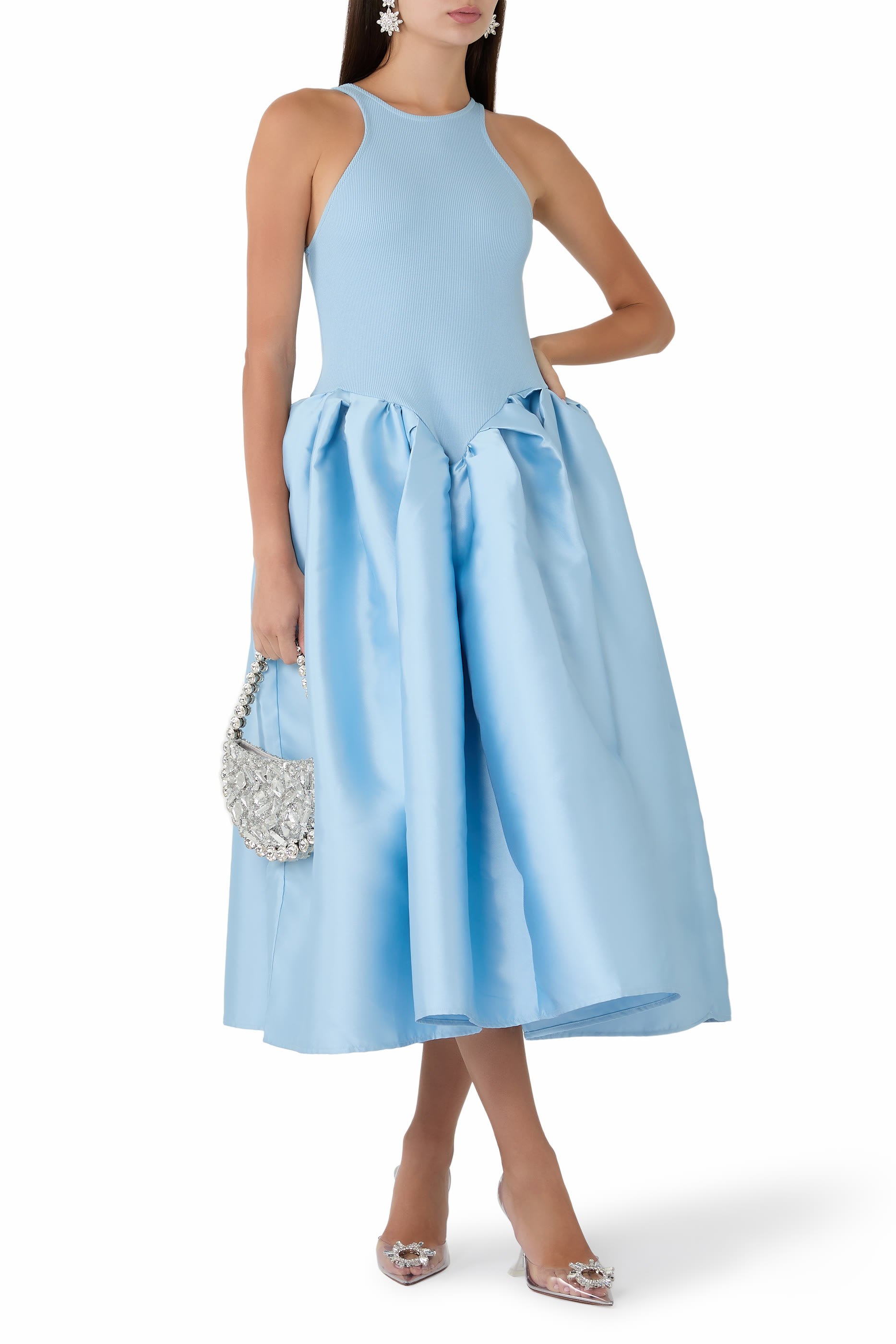 Scooped Tank Top Midi Dress
