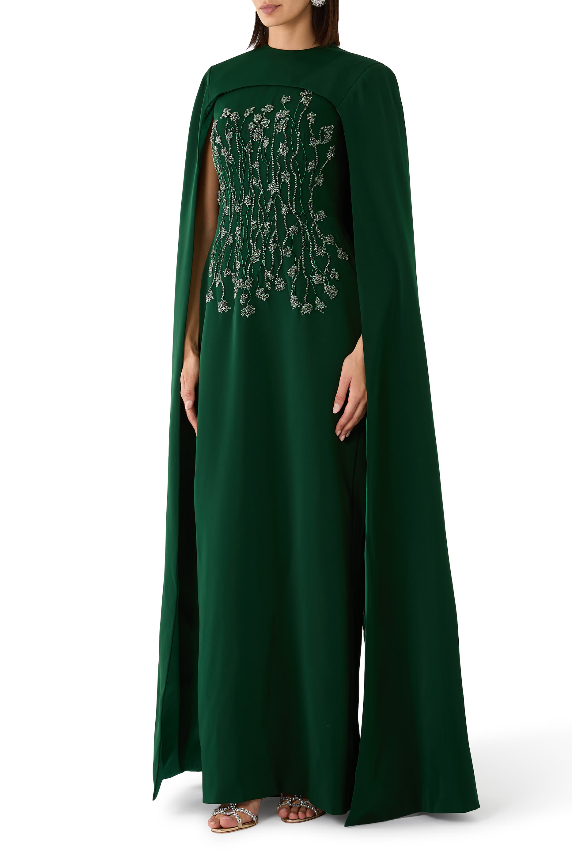 Imani Cape Sleeve Gown