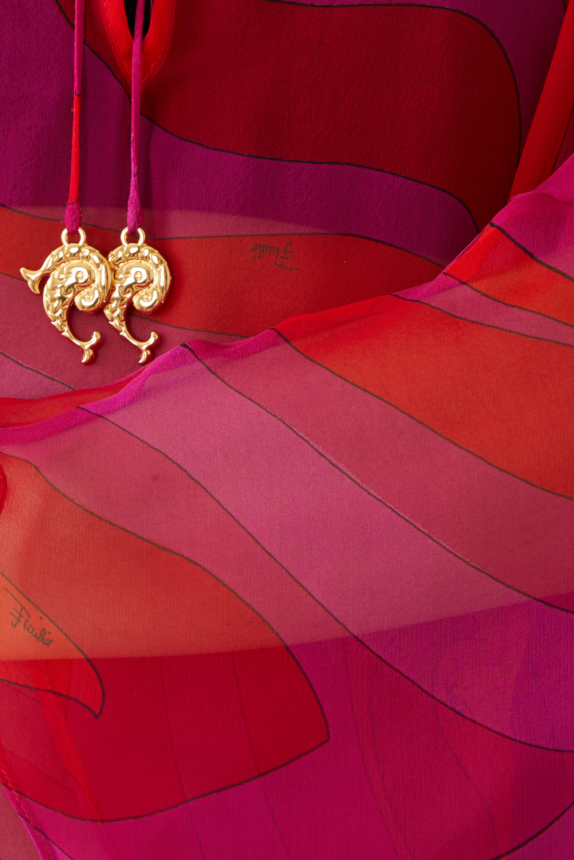 Marmo-Print Silk Kaftan