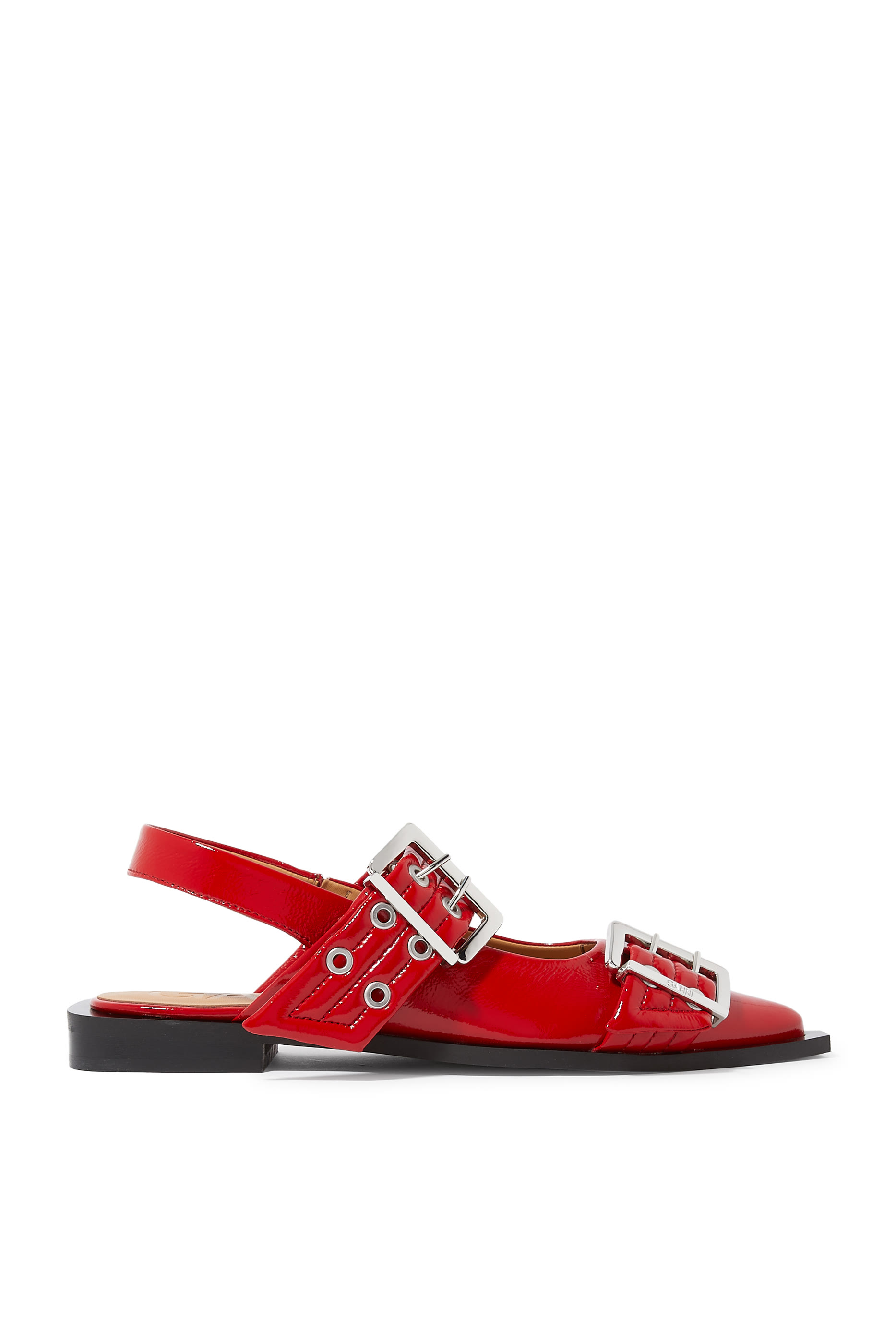 Wide Welt Buckle Ballerinas