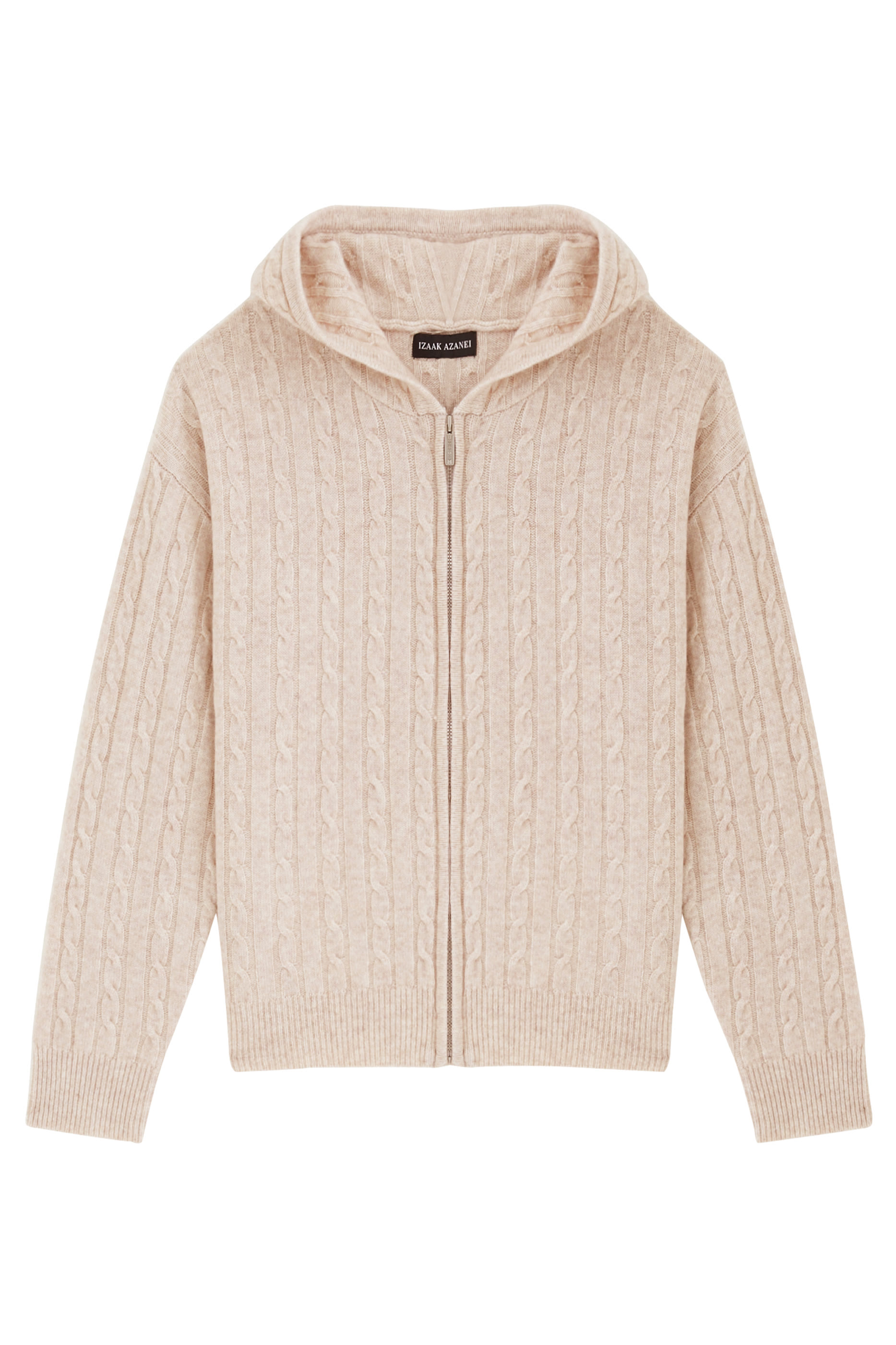 Cable-Knit Zip-Up Cardigan