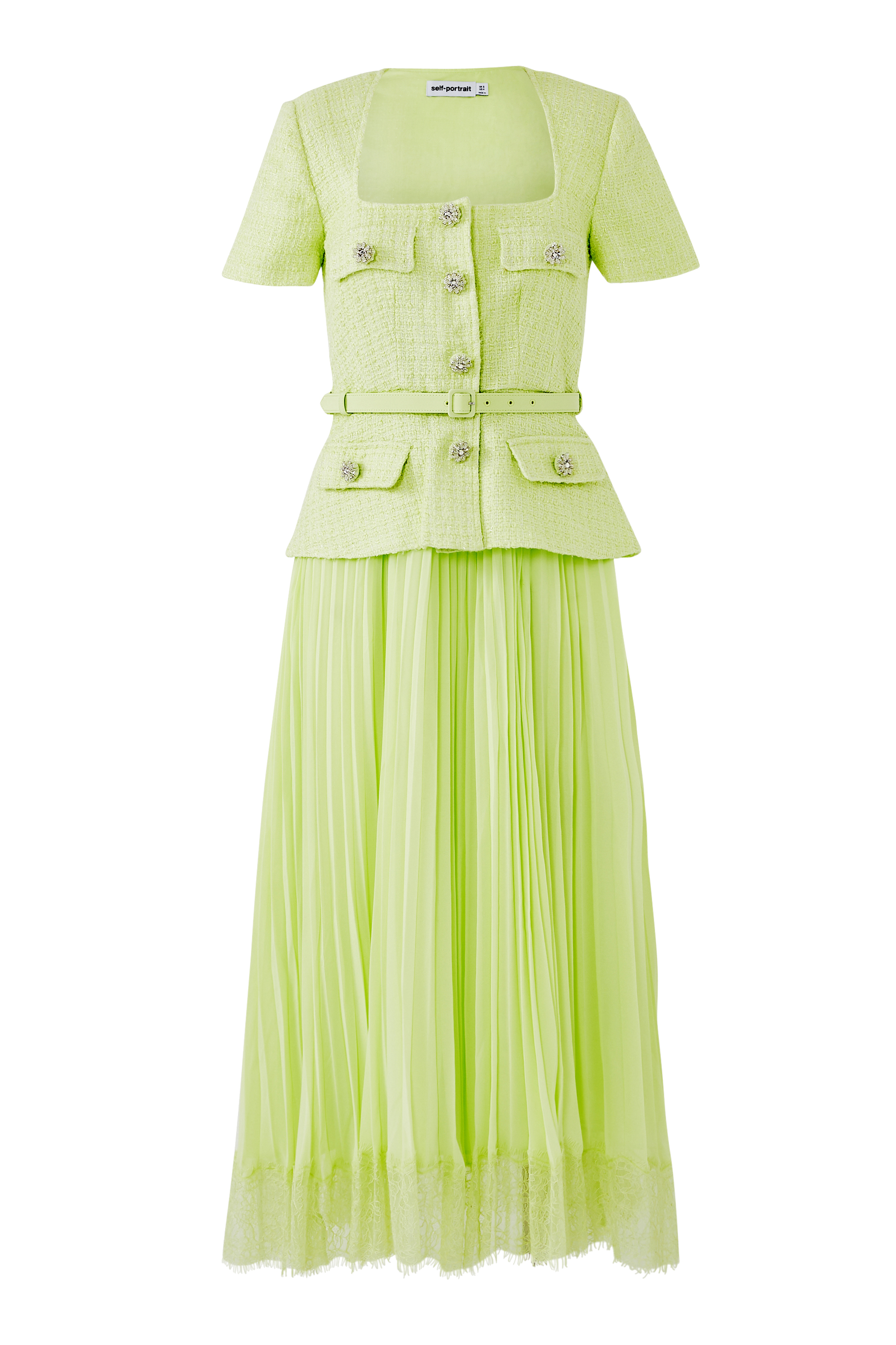 Buy Self-Portrait Bouclé Chiffon Midi Dress for Womens | Bloomingdale's KSA