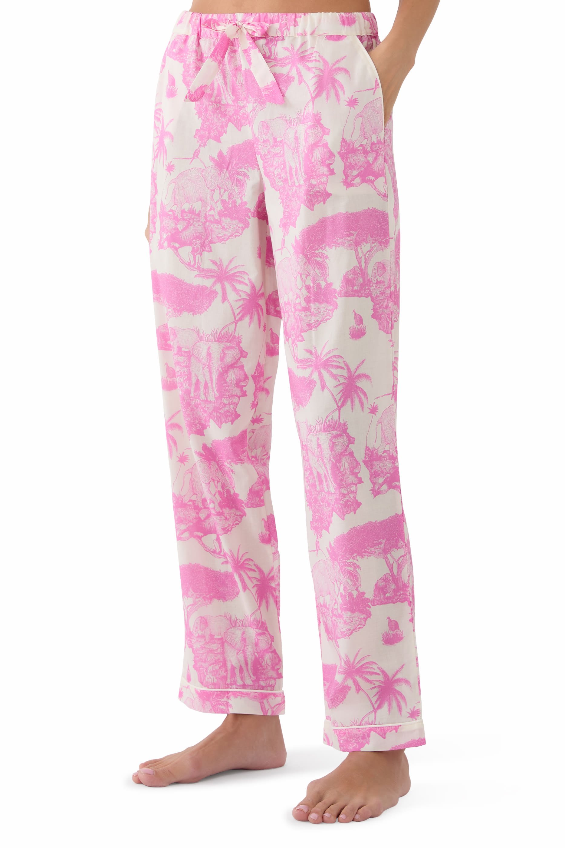 Elephant-Print Long Pajama Set