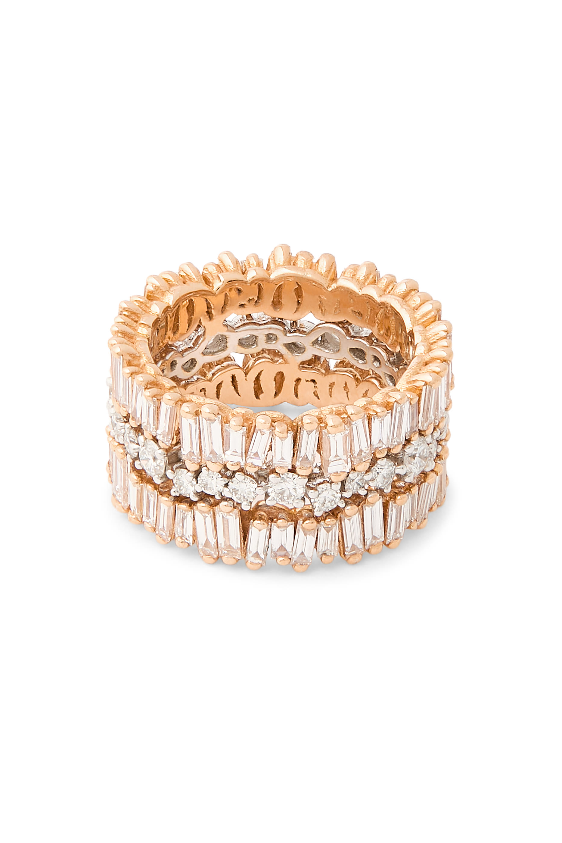 Classic Short Stack Eternity Band, 18k Rose Gold & Diamonds
