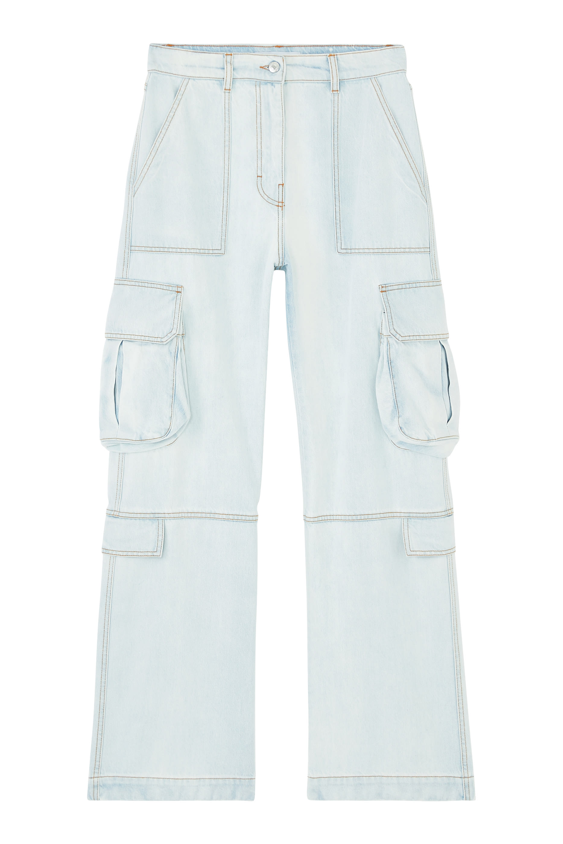 Light-Wash Cargo Jeans