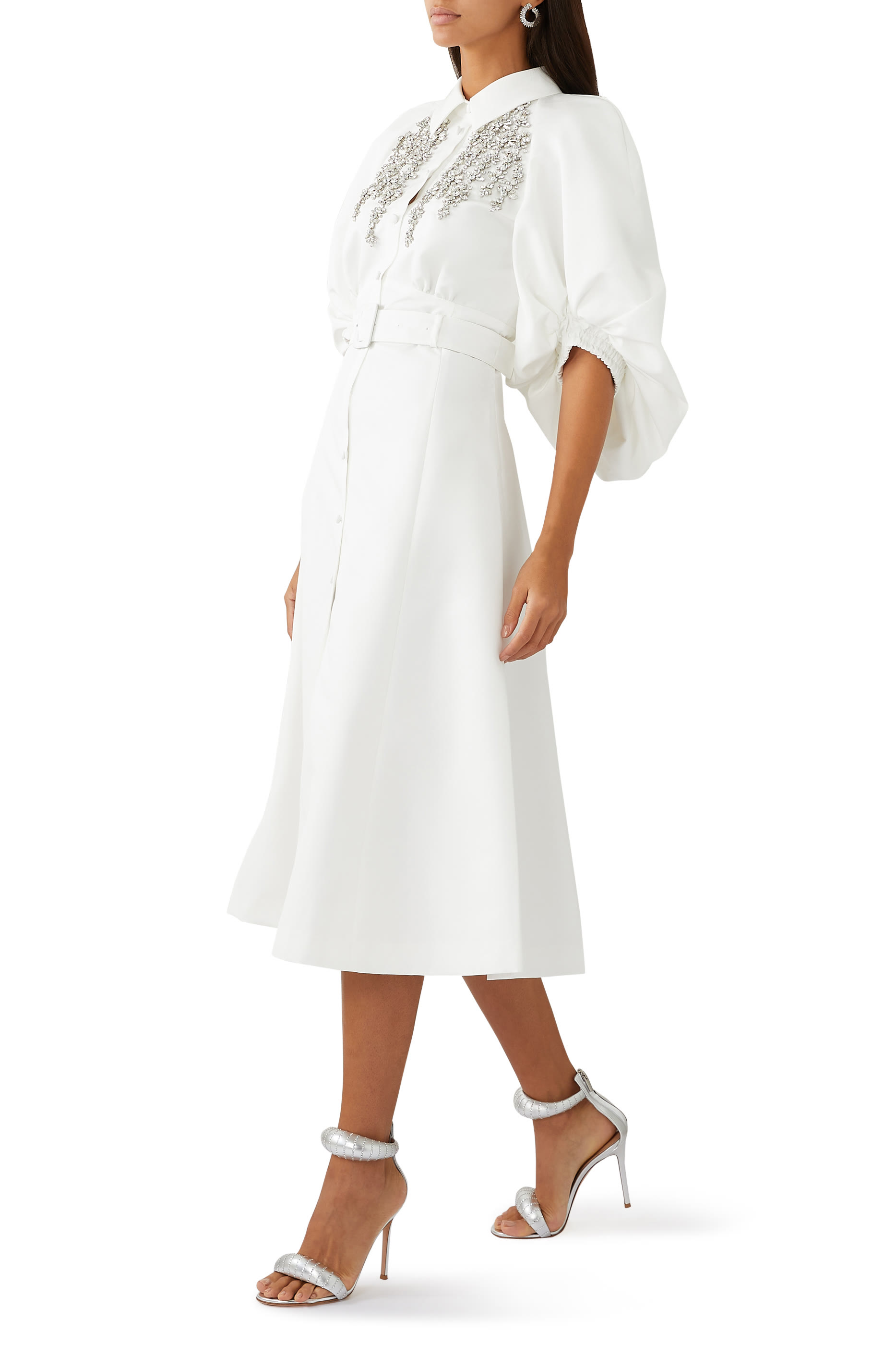 Bijoux 105 Crystal Embellished Metallic Leather Sandals