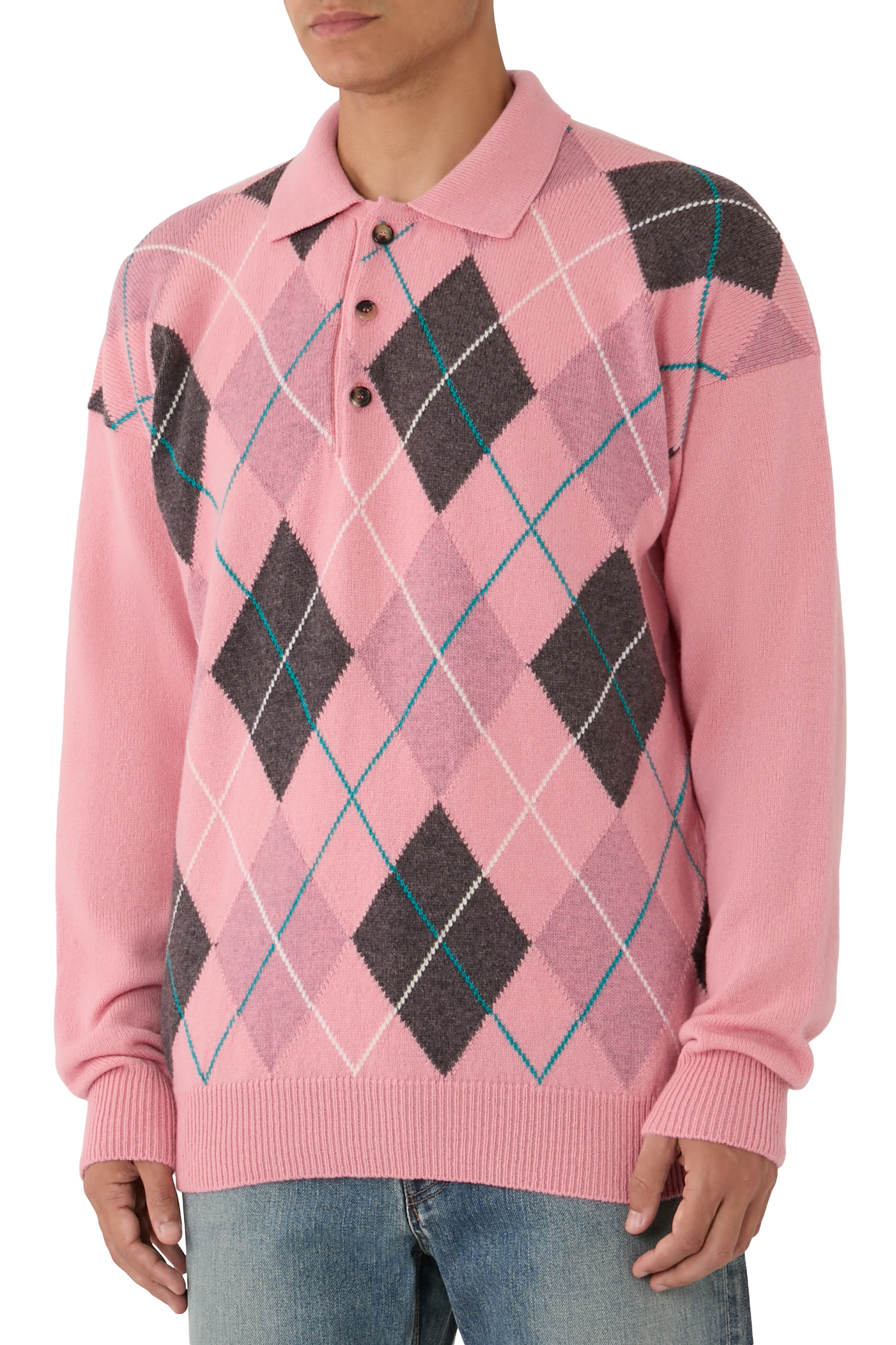  x Pringle Men&rsquo;s Knitted Argyle Polo Top