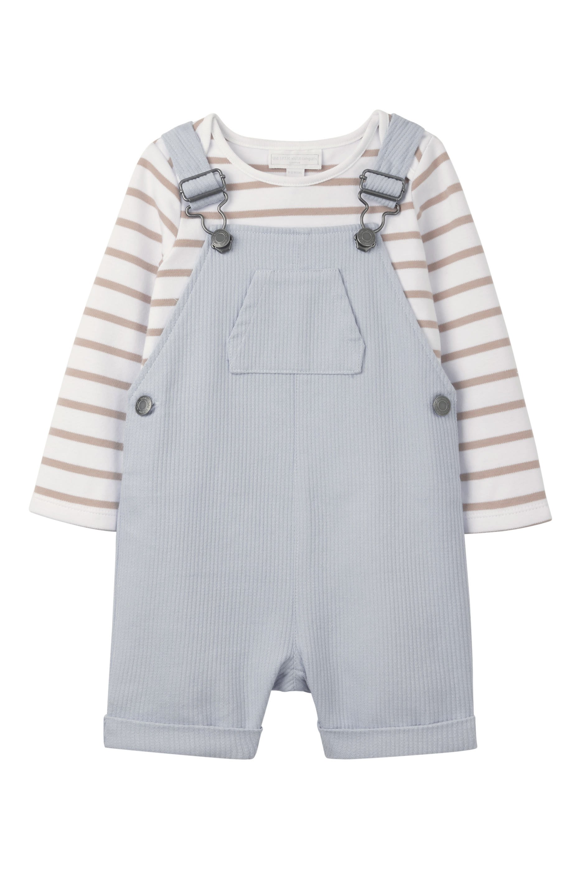 Kids Dungarees & Breton Stripe Top Set