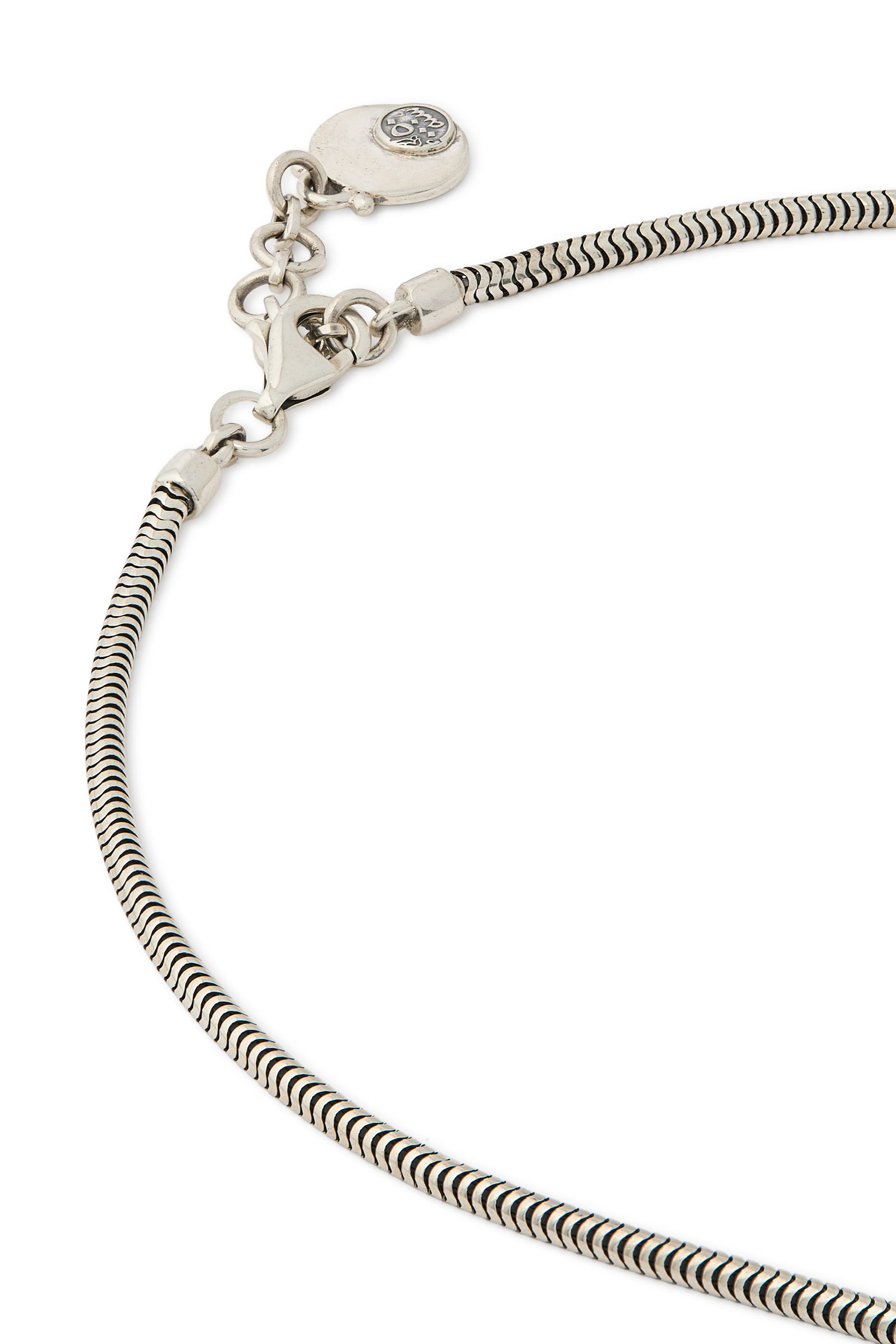 Key of Life & Snake Necklace, Sterling Silver and 18K Gold & Onyx