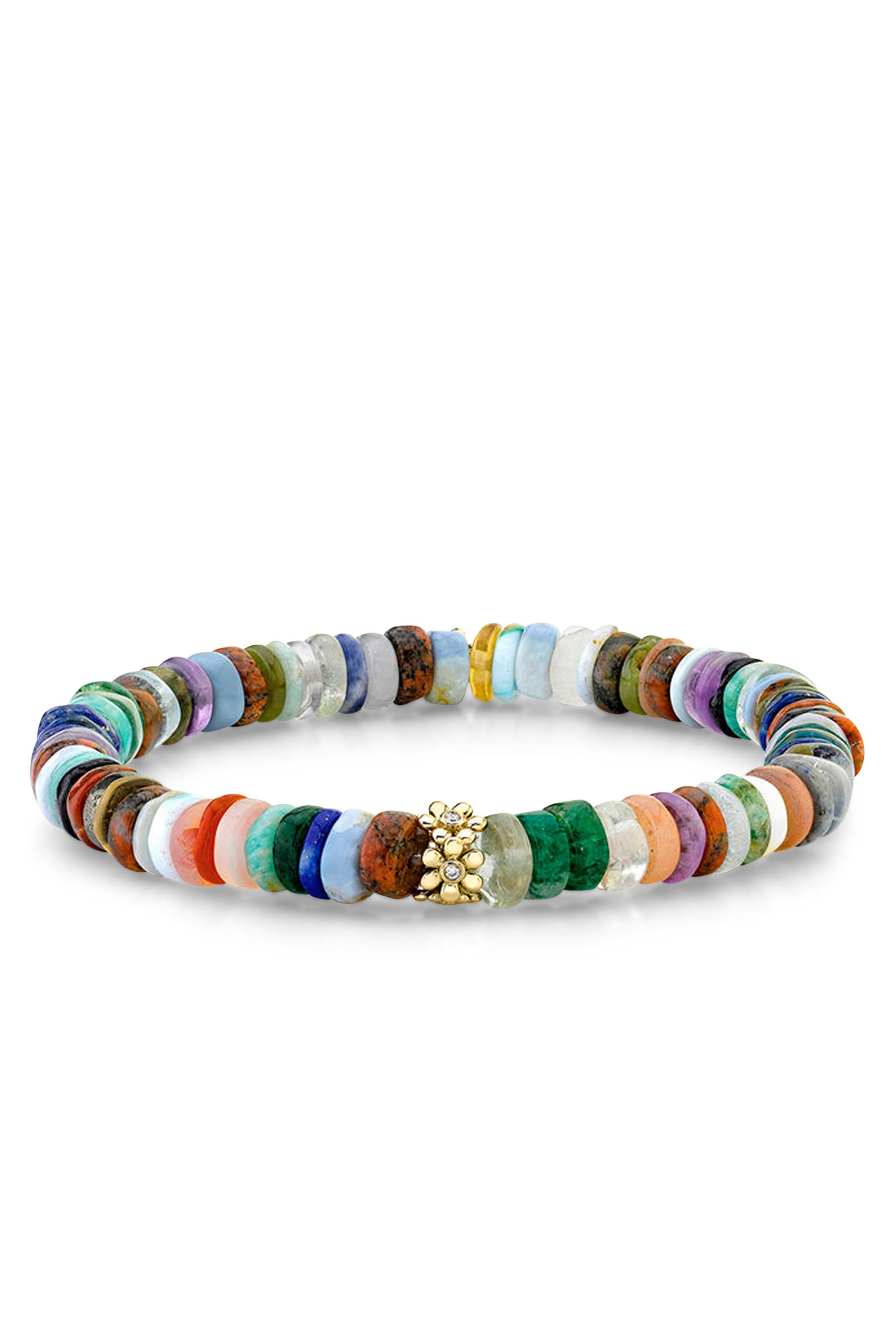 Multi-color Heishi Tiny Daisy Bracelet