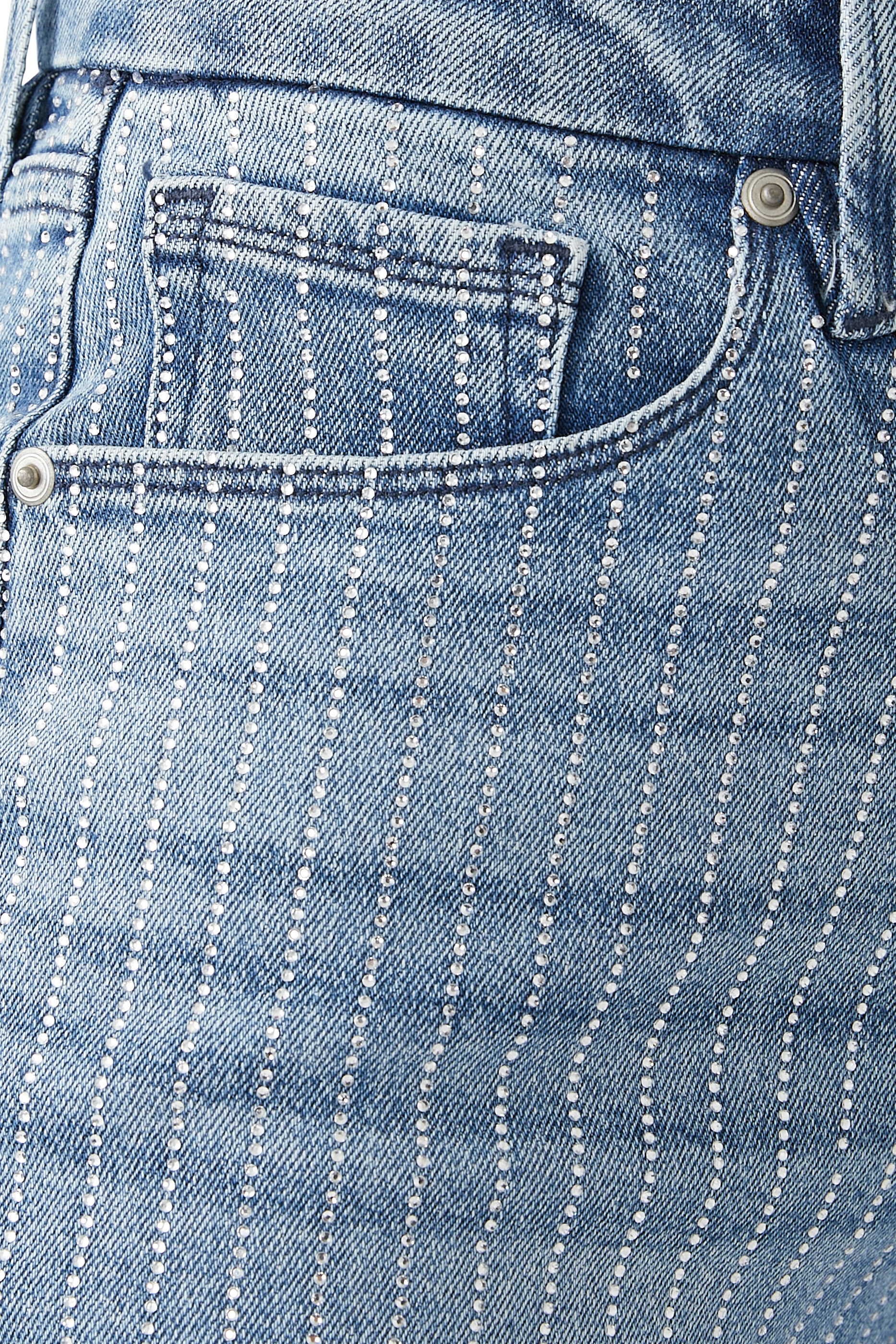 Good Icon Rhinestone Straight-Leg Jeans