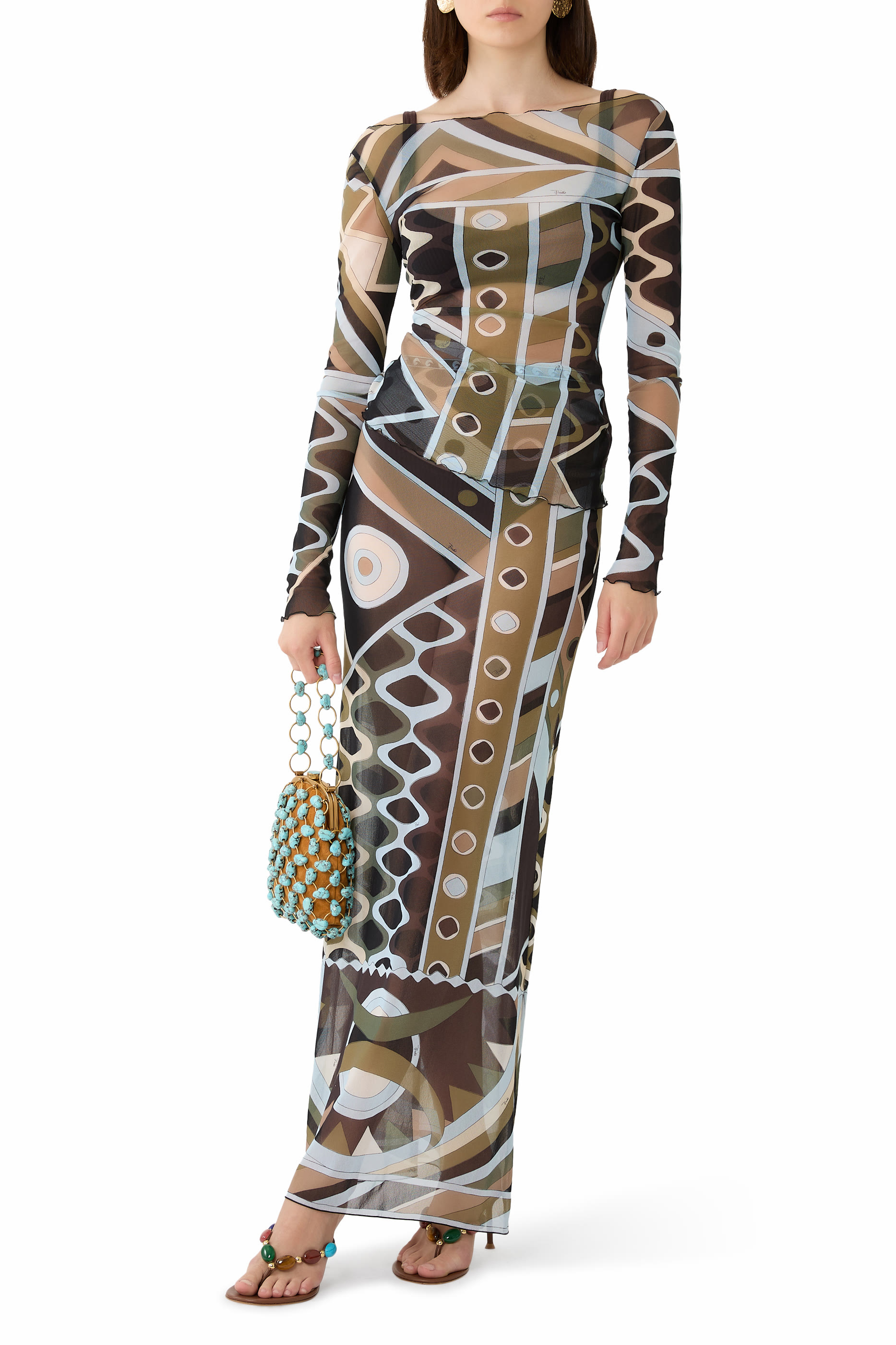 Vivara Print Long Tulle Skirt