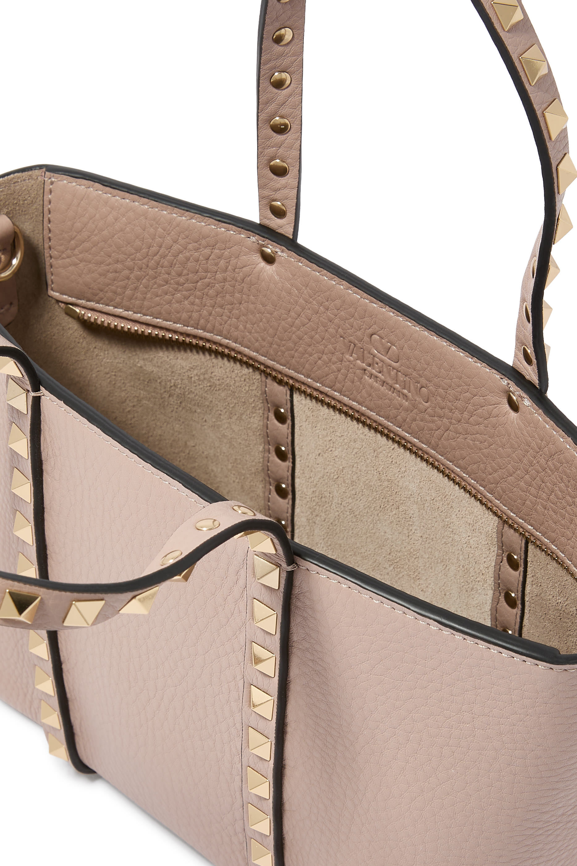 Rockstud Leather Tote Bag