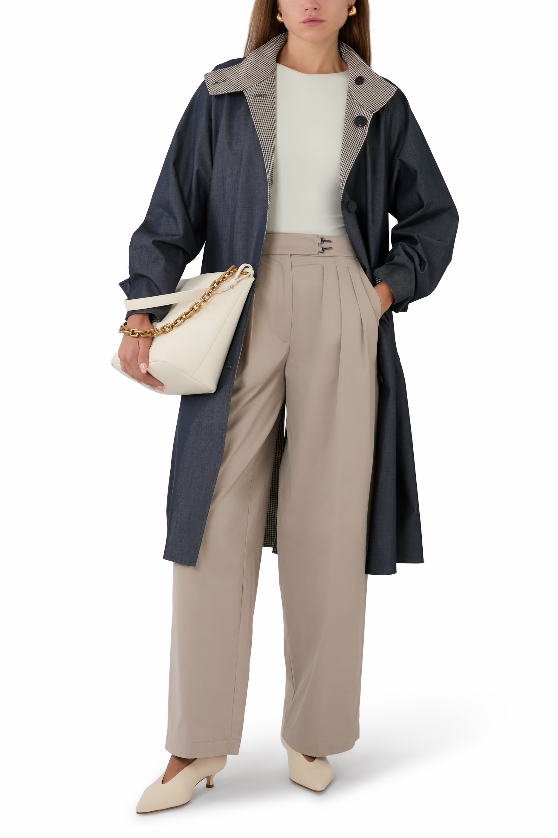 Eagle Club Reversible Denim Trench Coat 