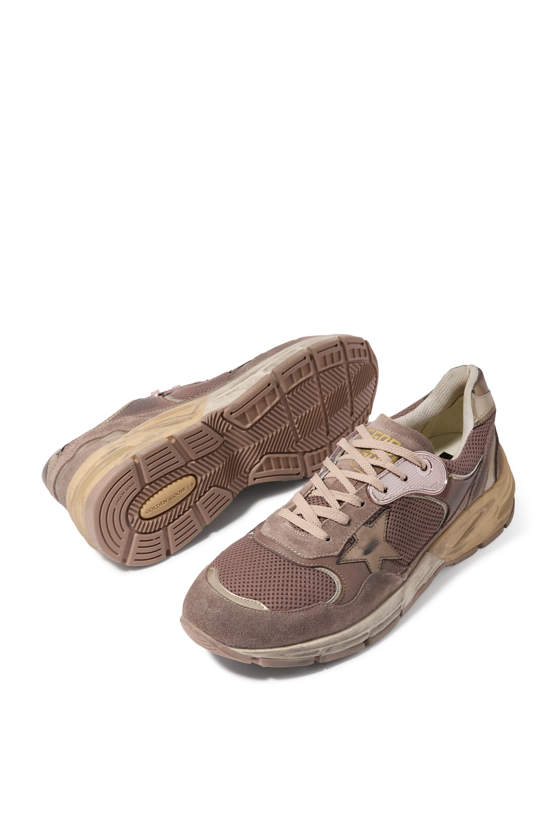 Dad-Star Sneakers in Suede With Laminated Leather Star and Heel Tab