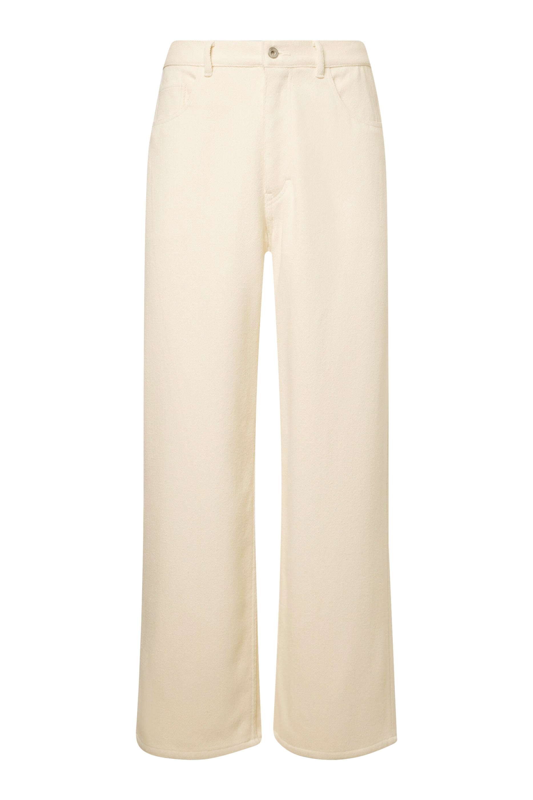 Silk Denim Wide-Leg Pants